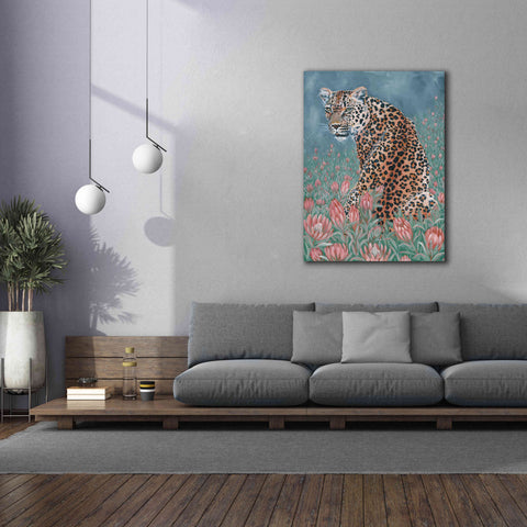 Image of 'Leopard in the Flowers' by JG Studios, Giclee Canvas Wall Art,40x54