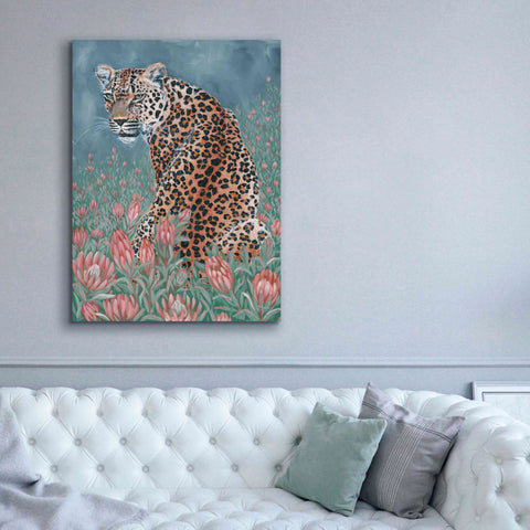 Image of 'Leopard in the Flowers' by JG Studios, Giclee Canvas Wall Art,40x54