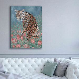 'Leopard in the Flowers' by JG Studios, Giclee Canvas Wall Art,40x54