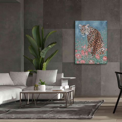 Image of 'Leopard in the Flowers' by JG Studios, Giclee Canvas Wall Art,40x54