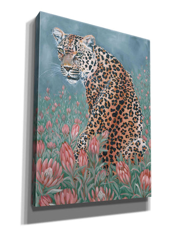 Image of 'Leopard in the Flowers' by JG Studios, Giclee Canvas Wall Art