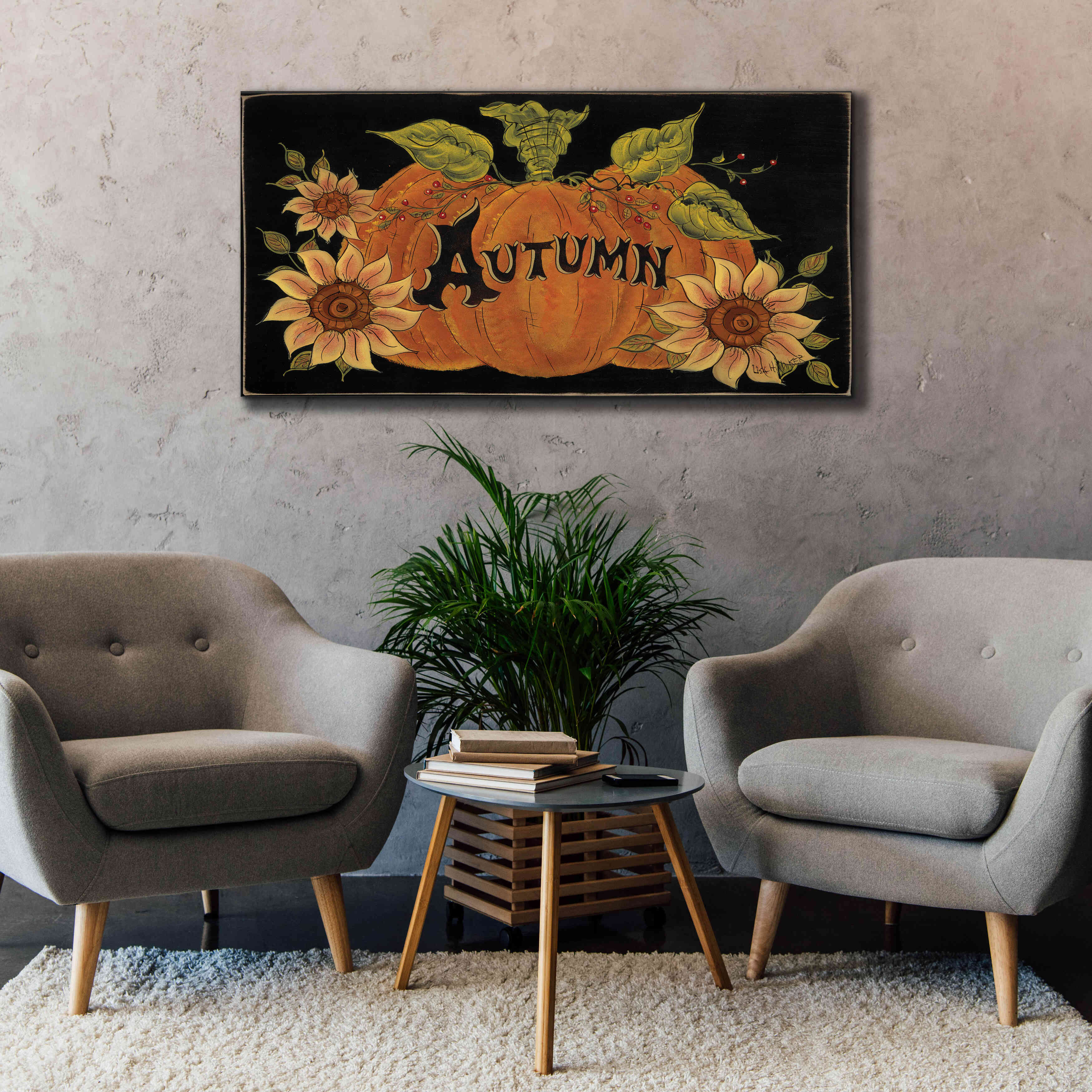 'Pumpkin Spice' by Lisa Hilliker, Giclee Canvas Wall Art,60x30