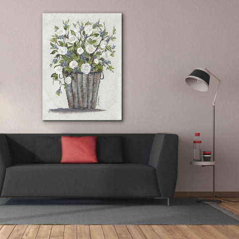 Image of 'Sweet Rose Basket' by Julie Norkus, Giclee Canvas Wall Art,40x54