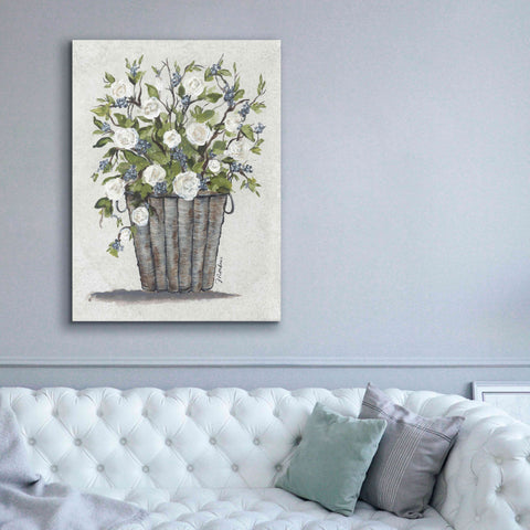 Image of 'Sweet Rose Basket' by Julie Norkus, Giclee Canvas Wall Art,40x54