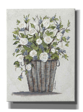 'Sweet Rose Basket' by Julie Norkus, Giclee Canvas Wall Art