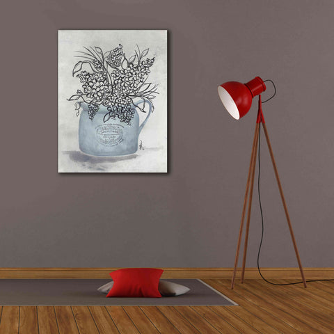 Image of 'Sketchy Floral Enamel Pot' by Julie Norkus, Giclee Canvas Wall Art,26x34