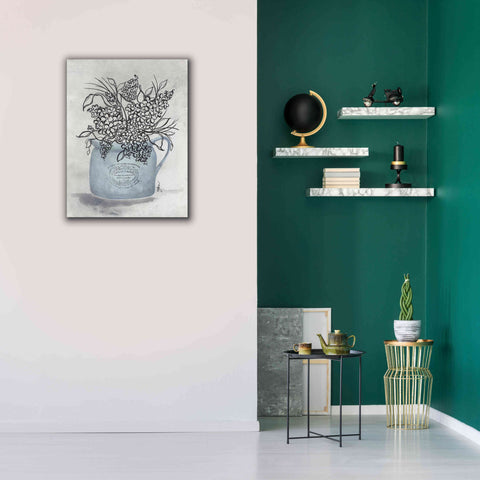Image of 'Sketchy Floral Enamel Pot' by Julie Norkus, Giclee Canvas Wall Art,26x34