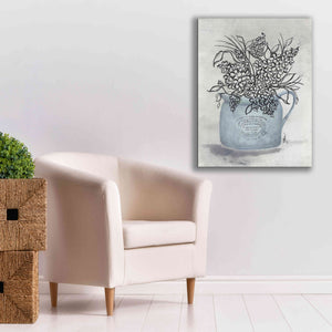 'Sketchy Floral Enamel Pot' by Julie Norkus, Giclee Canvas Wall Art,26x34