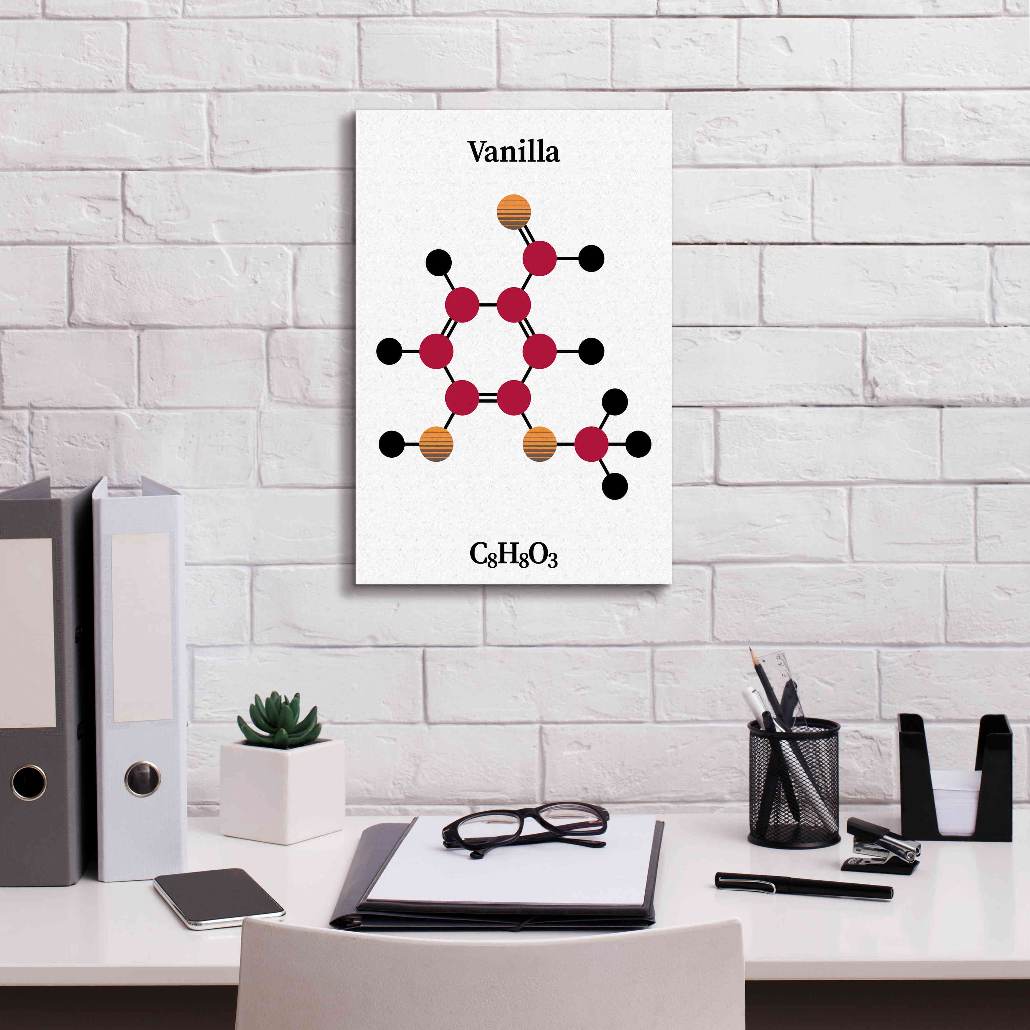 'Vanilla Molecule' by Epic Portfolio, Giclee Canvas Wall Art,12x18
