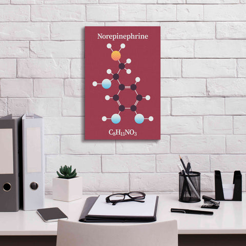 Image of 'Norepinephrine Molecule 2' by Epic Portfolio, Giclee Canvas Wall Art,12x18