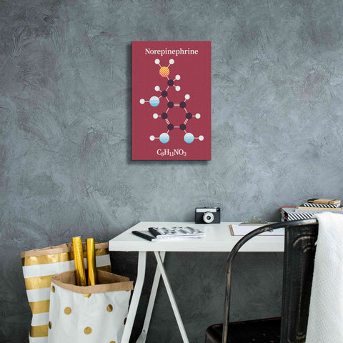Image of 'Norepinephrine Molecule 2' by Epic Portfolio, Giclee Canvas Wall Art,12x18