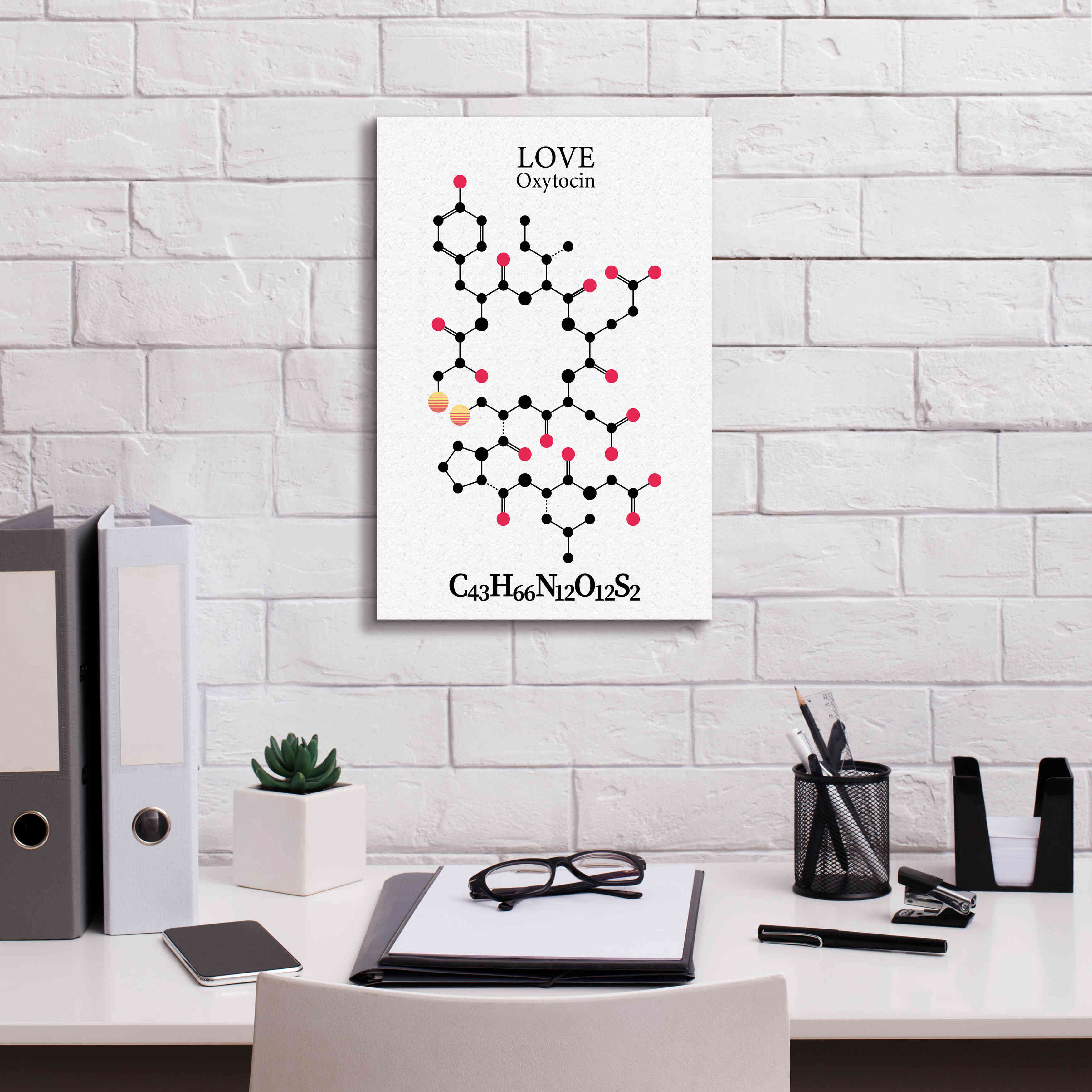 'Oxytocin Molecule' by Epic Portfolio, Giclee Canvas Wall Art,12x18