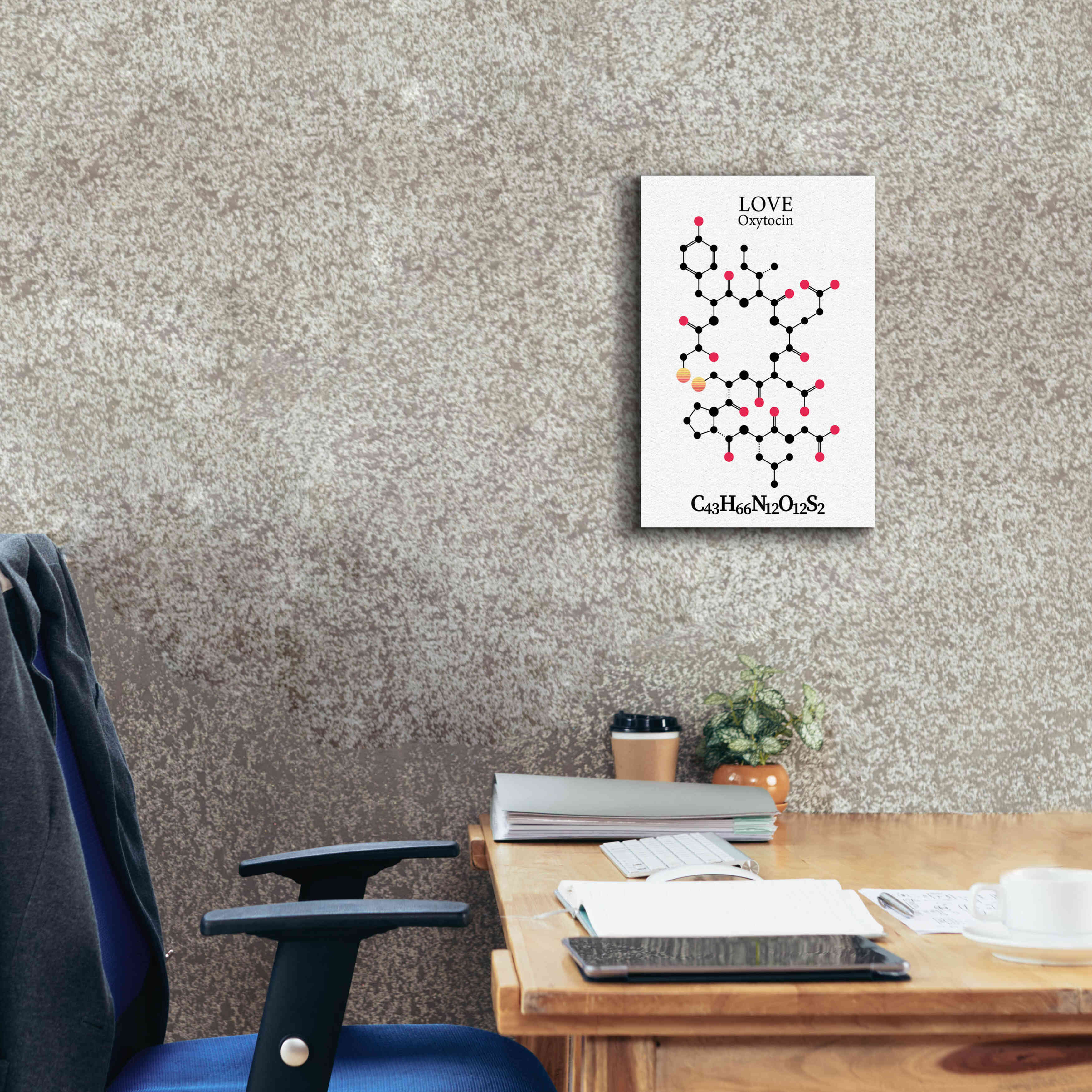 'Oxytocin Molecule' by Epic Portfolio, Giclee Canvas Wall Art,12x18