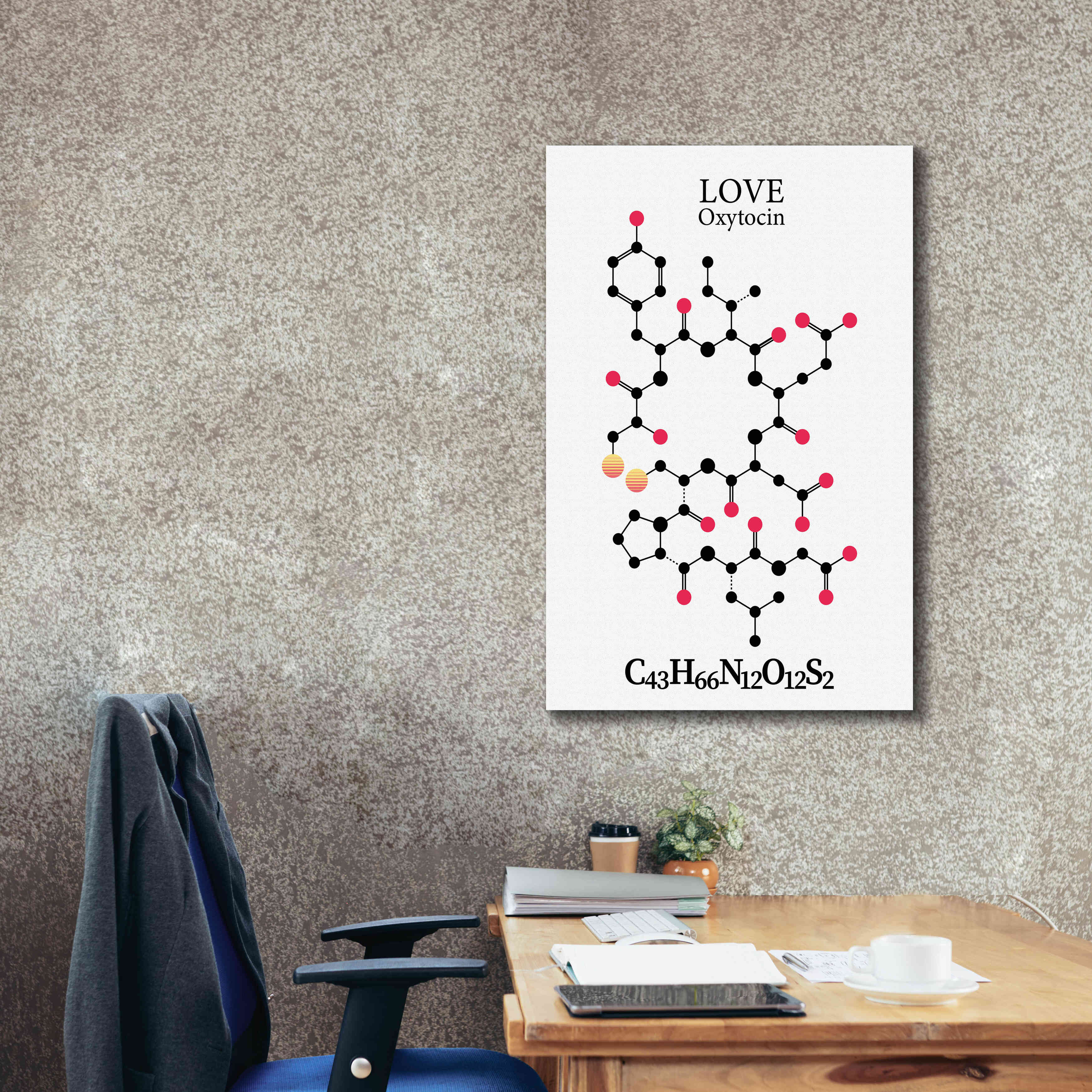 'Oxytocin Molecule' by Epic Portfolio, Giclee Canvas Wall Art,26x40