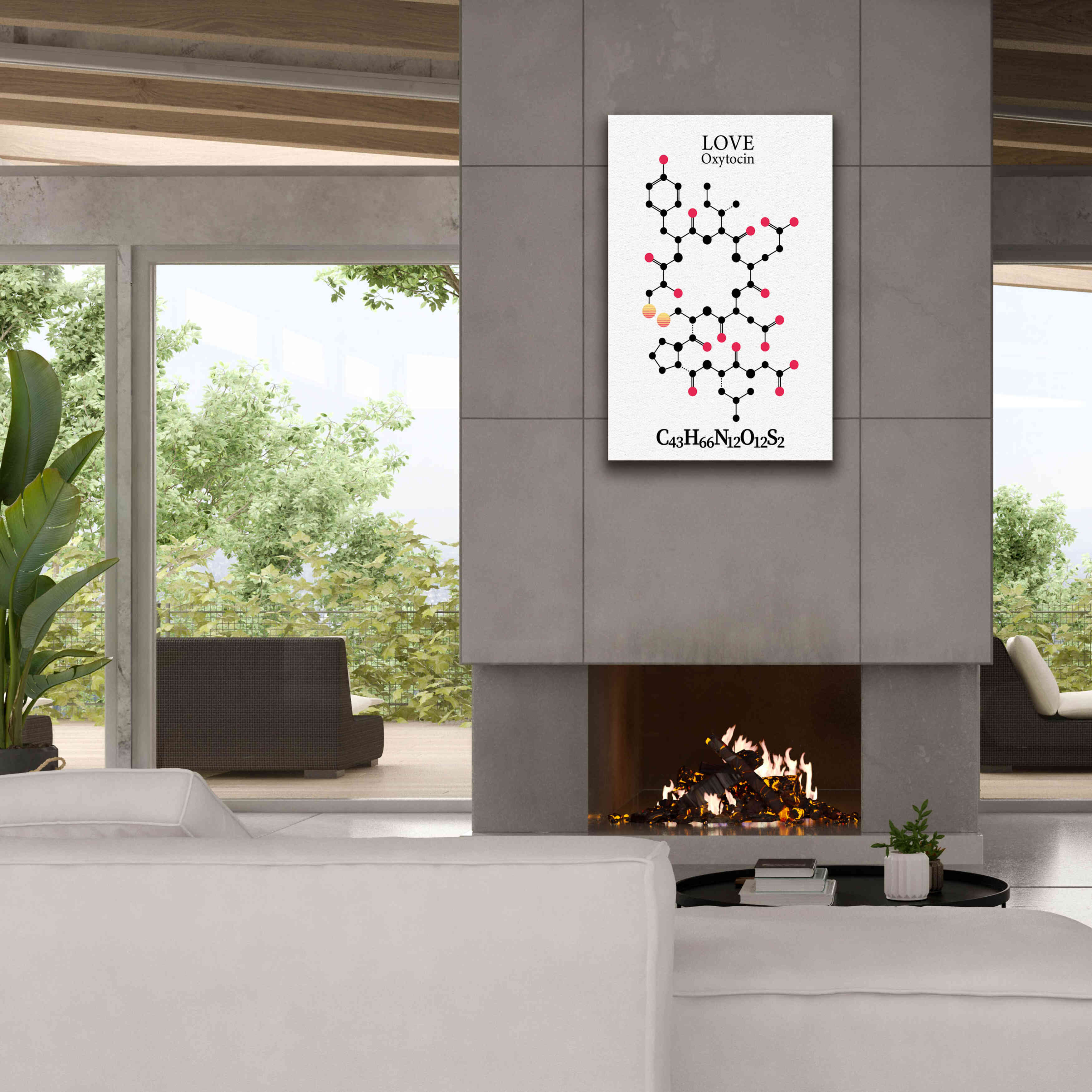'Oxytocin Molecule' by Epic Portfolio, Giclee Canvas Wall Art,26x40
