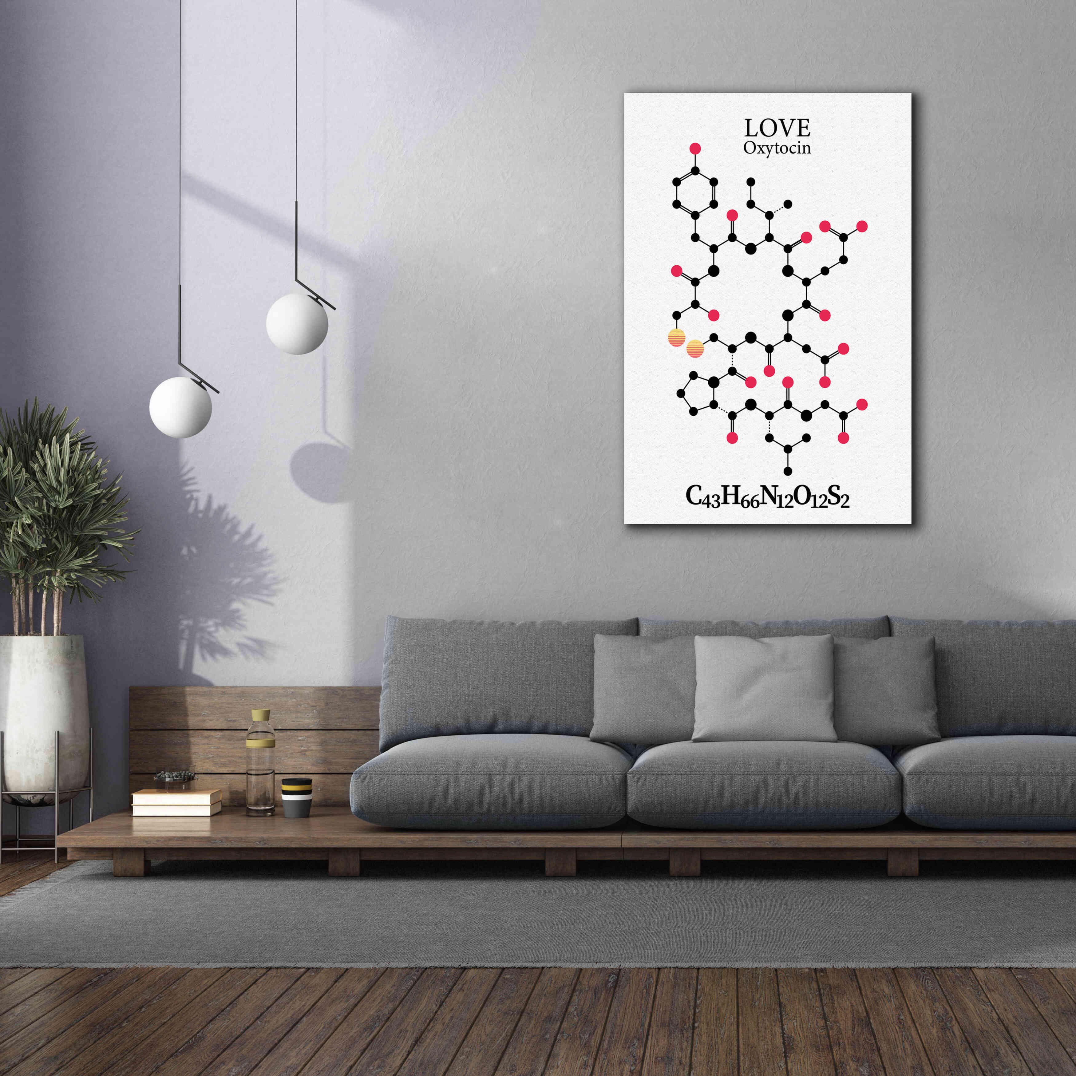 'Oxytocin Molecule' by Epic Portfolio, Giclee Canvas Wall Art,40x60