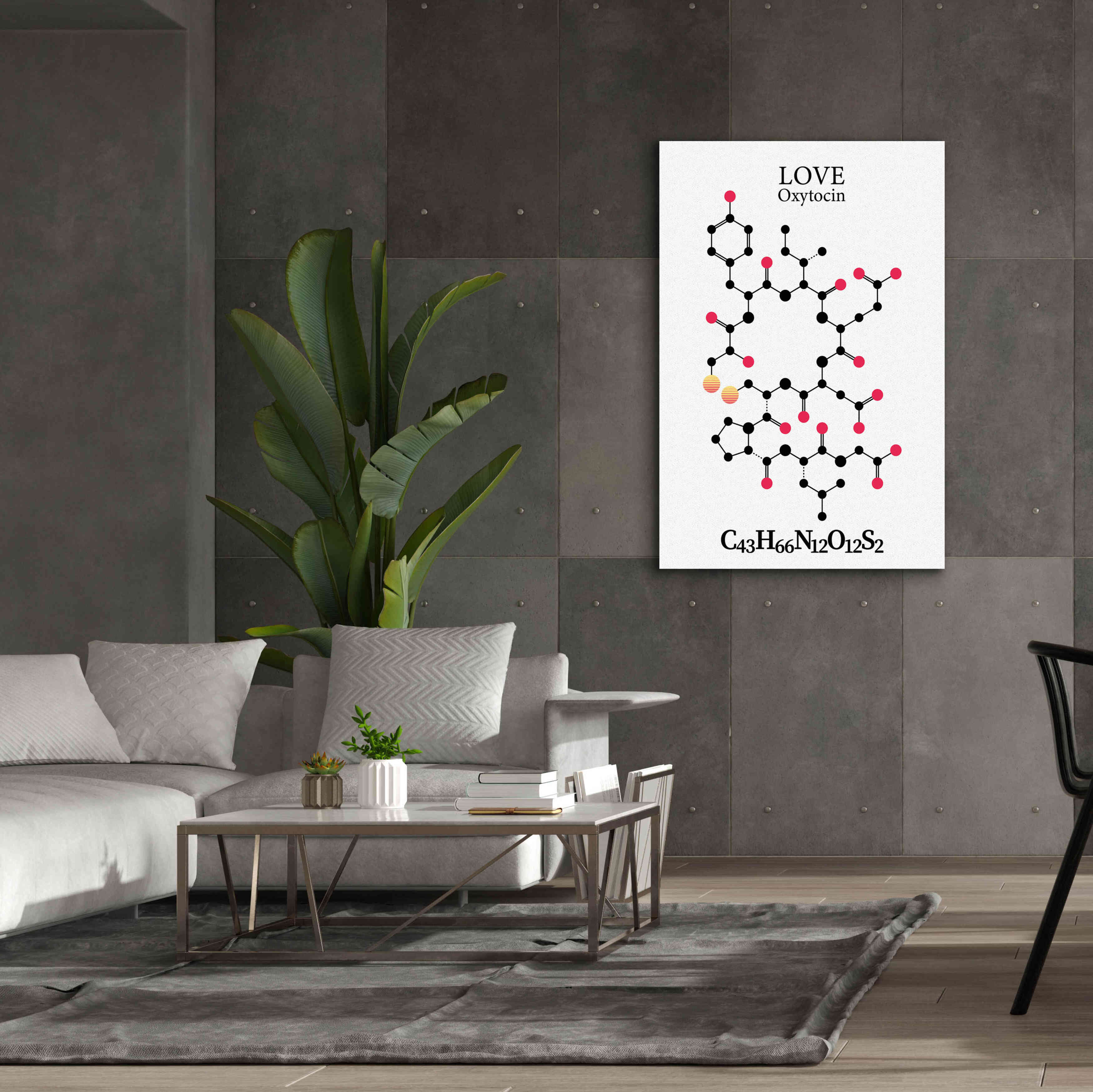 'Oxytocin Molecule' by Epic Portfolio, Giclee Canvas Wall Art,40x60