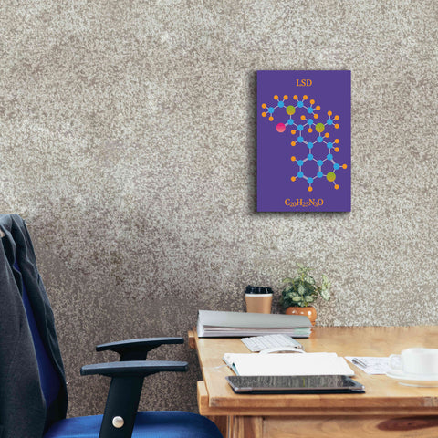 Image of 'LSD Molecule 2' by Epic Portfolio, Giclee Canvas Wall Art,12x18