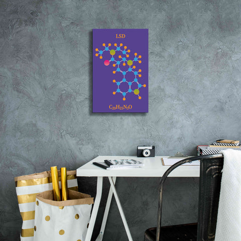 Image of 'LSD Molecule 2' by Epic Portfolio, Giclee Canvas Wall Art,12x18