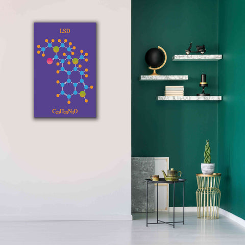 Image of 'LSD Molecule 2' by Epic Portfolio, Giclee Canvas Wall Art,26x40