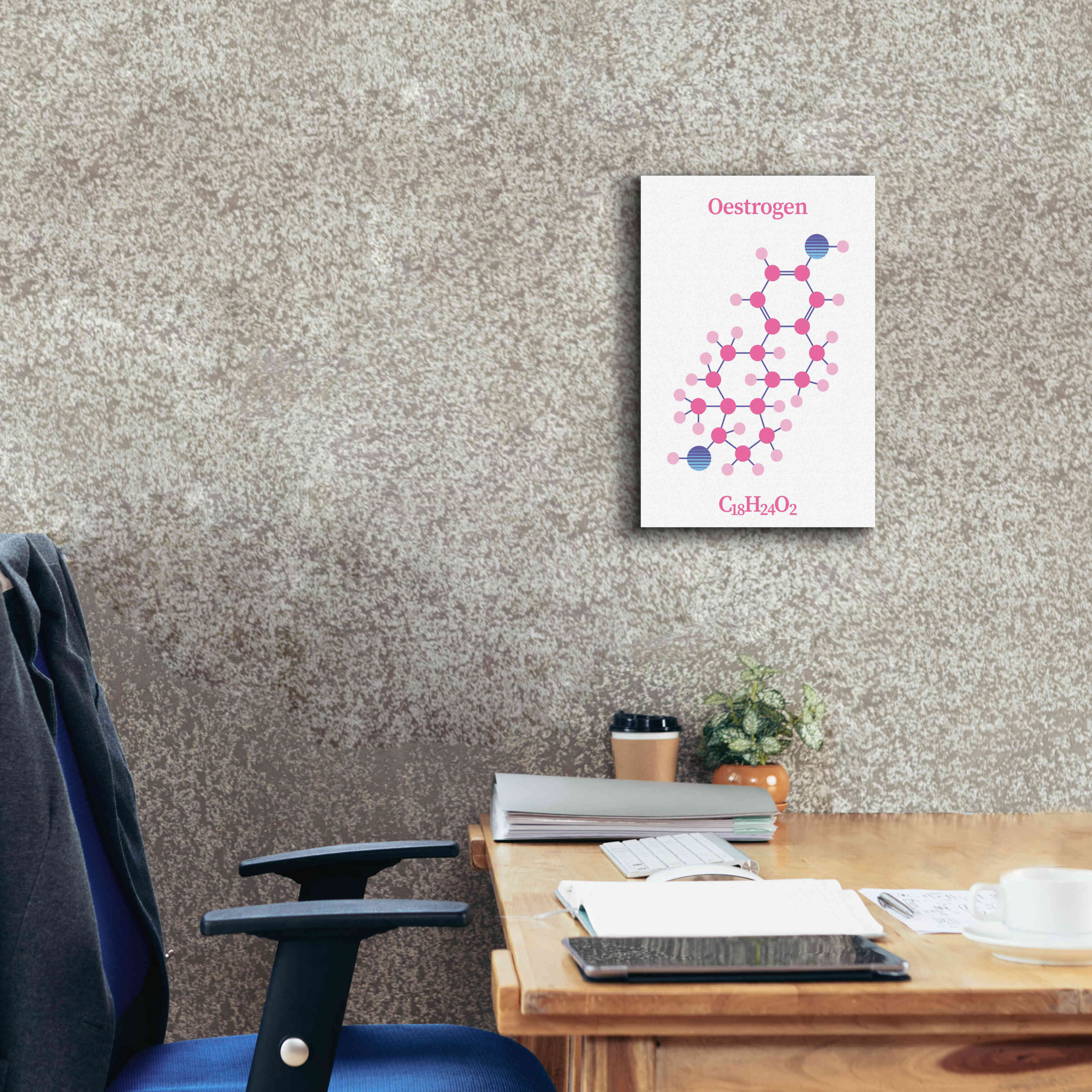 'Oestrogen Molecule' by Epic Portfolio, Giclee Canvas Wall Art,12x18