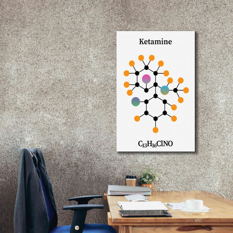 Image of 'Ketamine Molecule' by Epic Portfolio, Giclee Canvas Wall Art,26x40