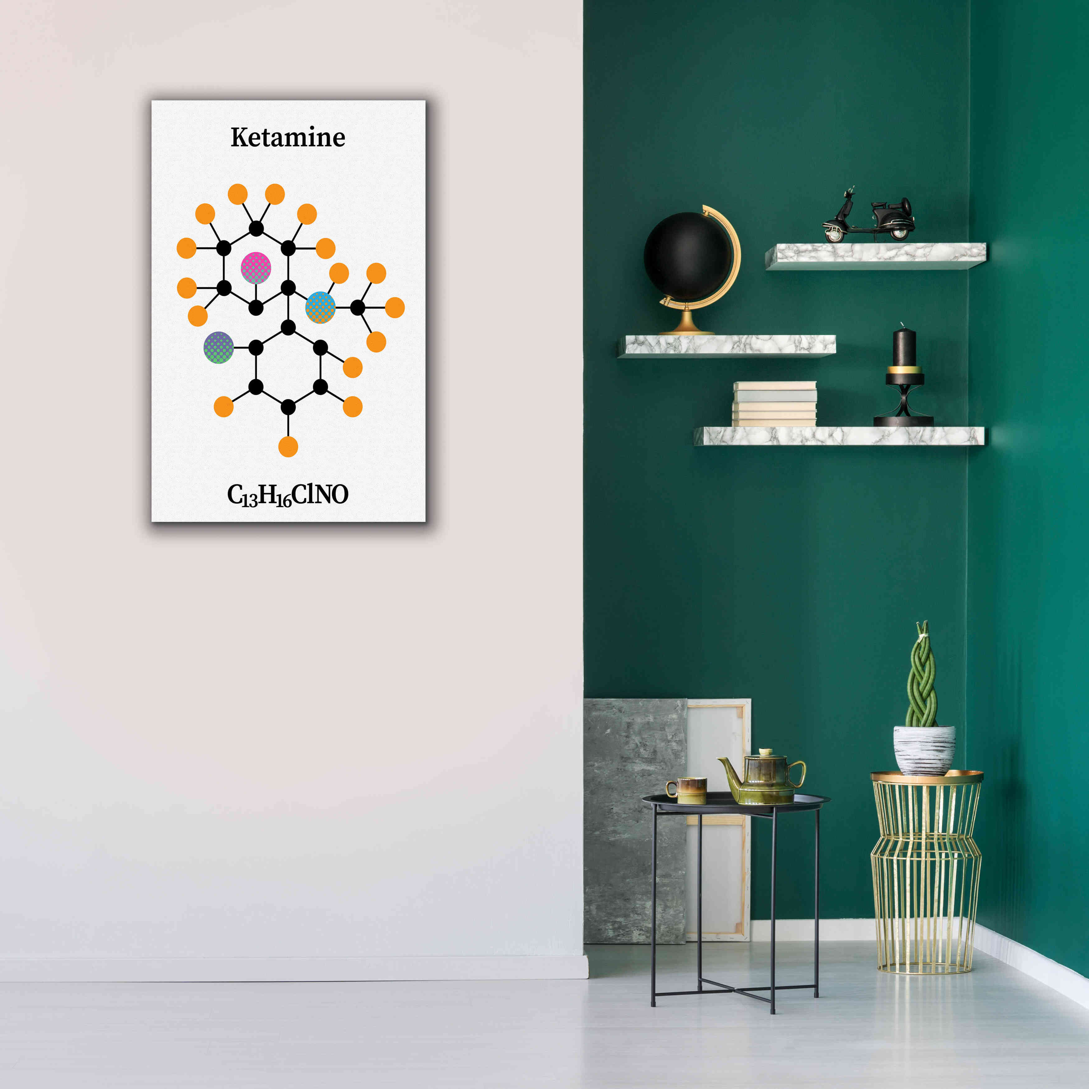 'Ketamine Molecule' by Epic Portfolio, Giclee Canvas Wall Art,26x40