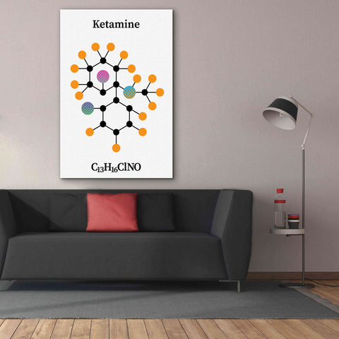 Image of 'Ketamine Molecule' by Epic Portfolio, Giclee Canvas Wall Art,40x60