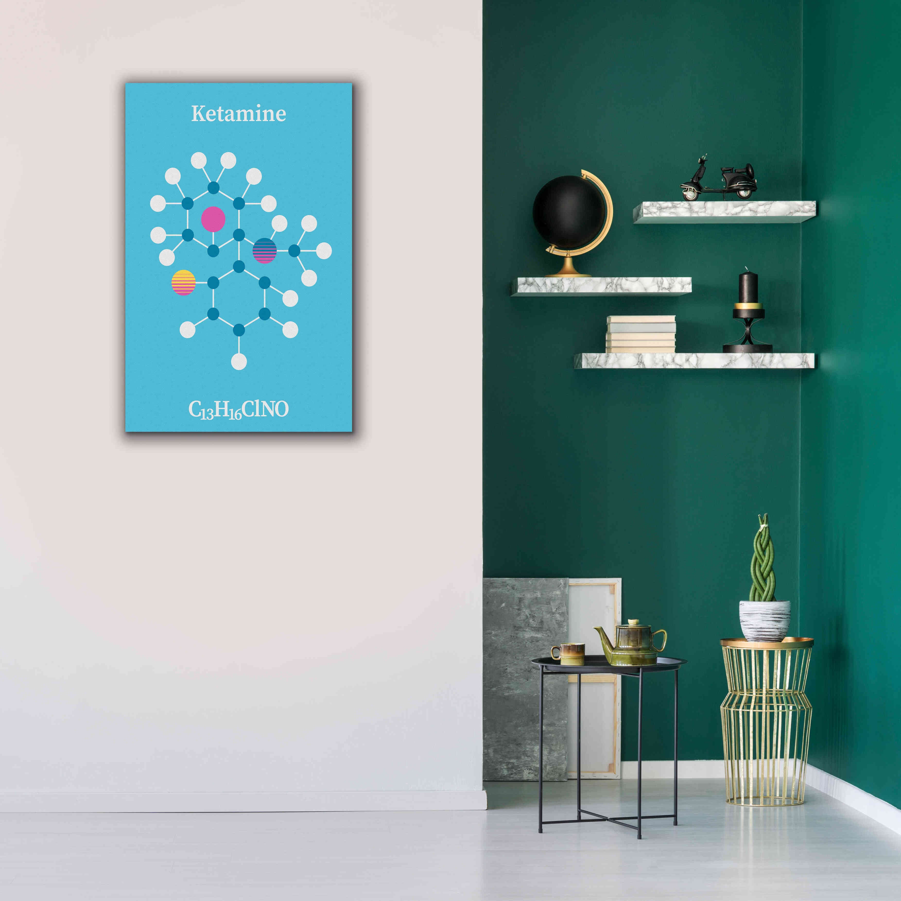 'Ketamine Molecule 2' by Epic Portfolio, Giclee Canvas Wall Art,26x40