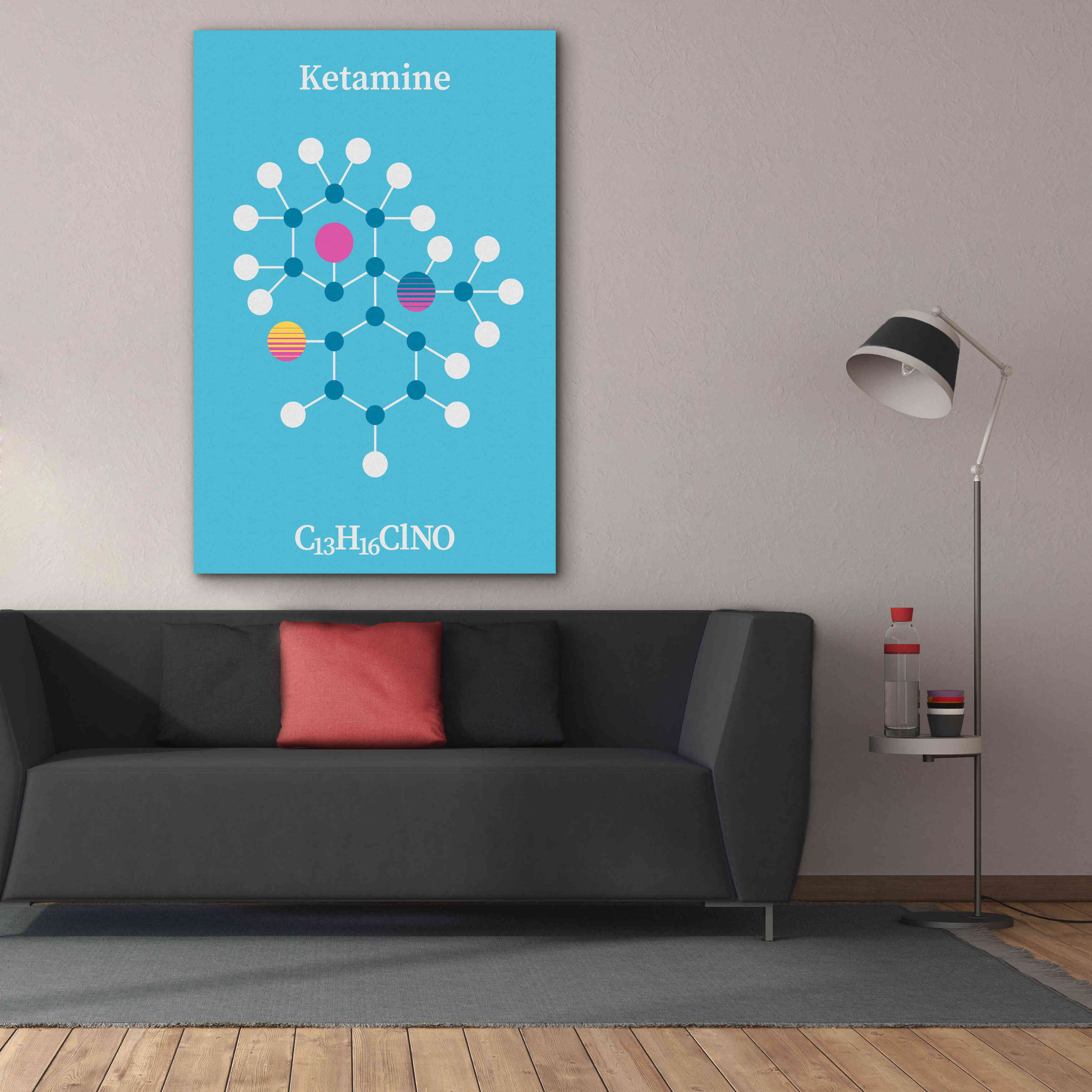'Ketamine Molecule 2' by Epic Portfolio, Giclee Canvas Wall Art,40x60