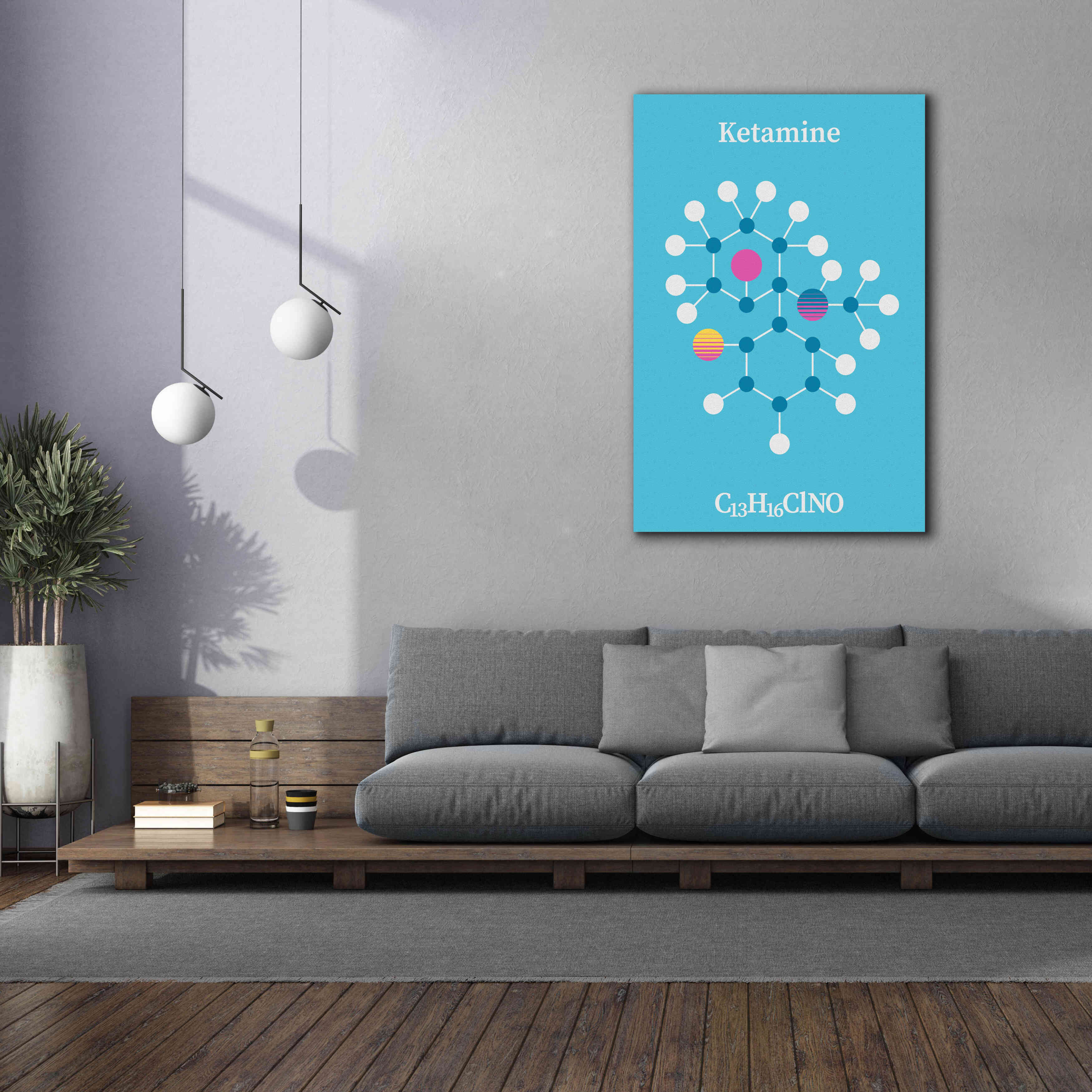 'Ketamine Molecule 2' by Epic Portfolio, Giclee Canvas Wall Art,40x60