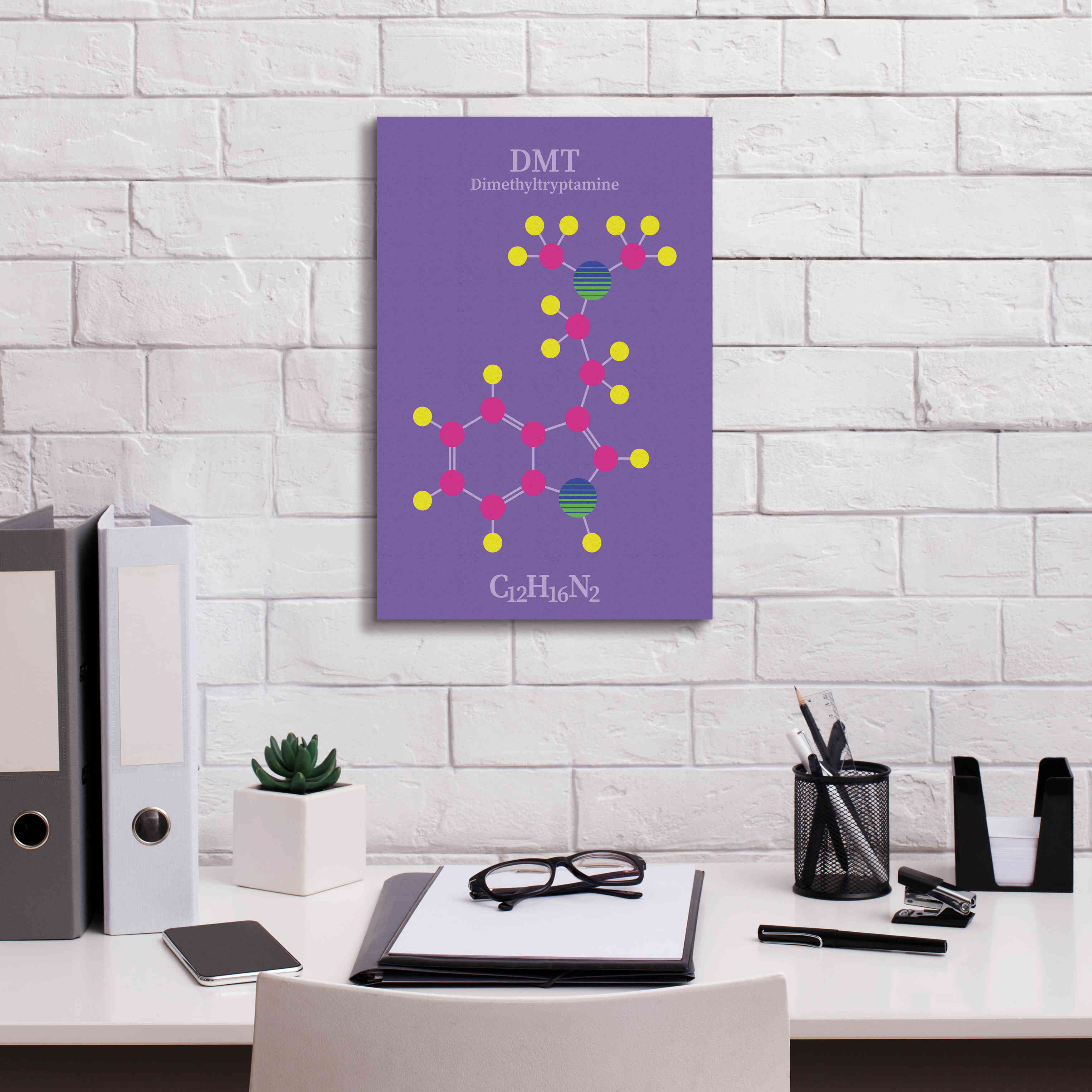 'DMT Molecule' by Epic Portfolio, Giclee Canvas Wall Art,12x18