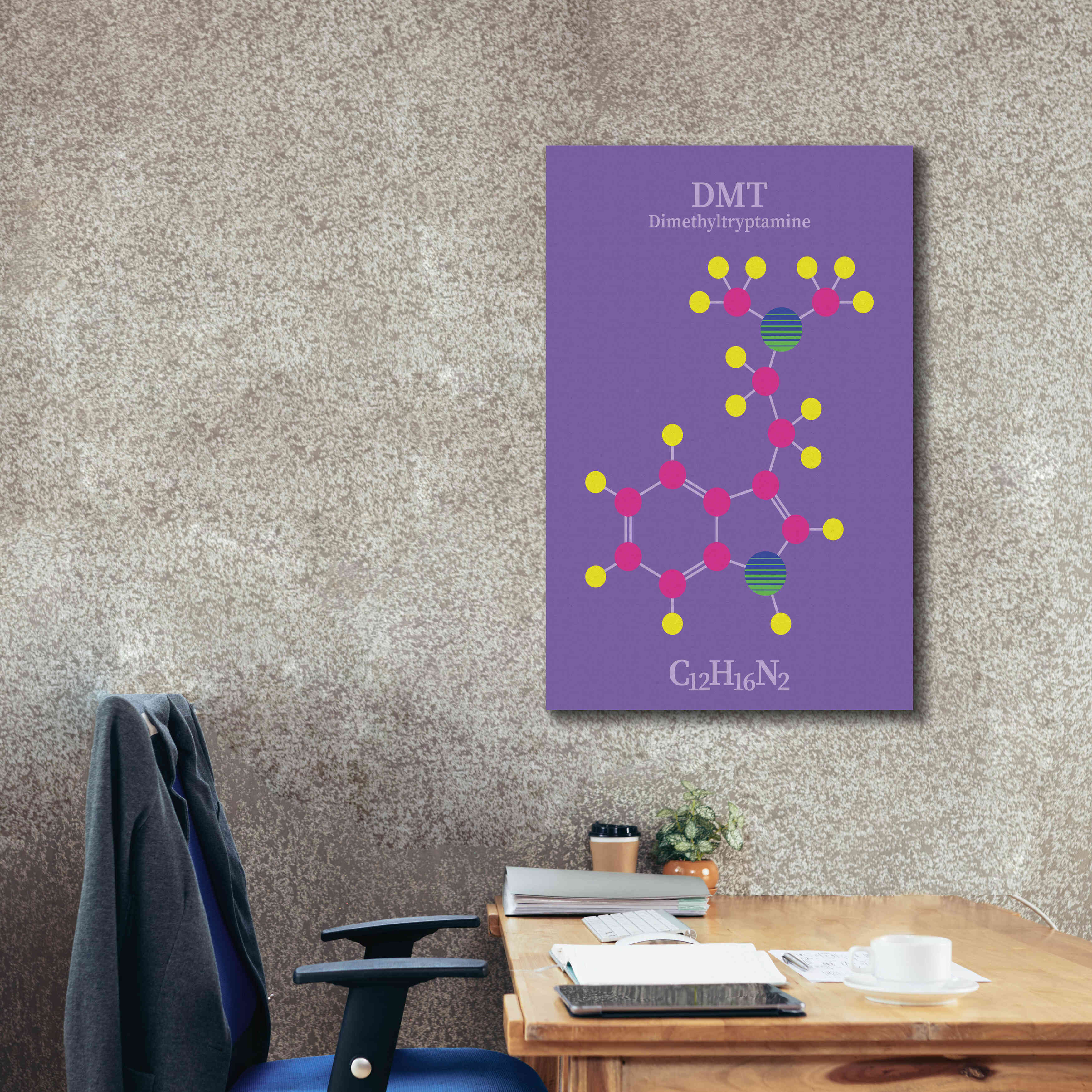 'DMT Molecule' by Epic Portfolio, Giclee Canvas Wall Art,26x40