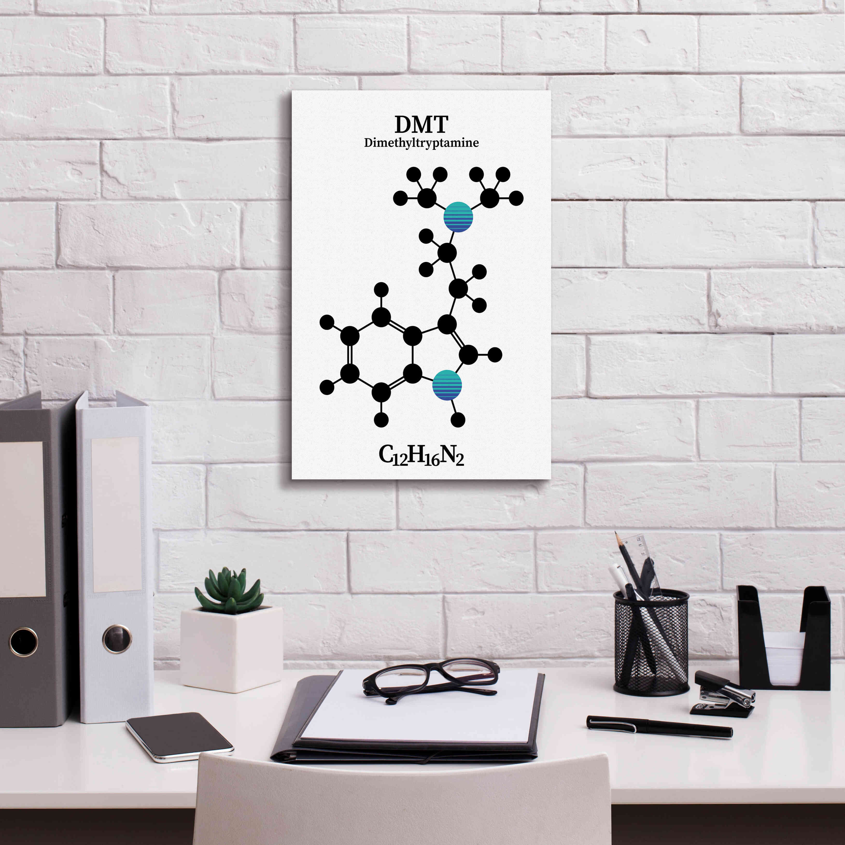 'DMT Molecule 2' by Epic Portfolio, Giclee Canvas Wall Art,12x18