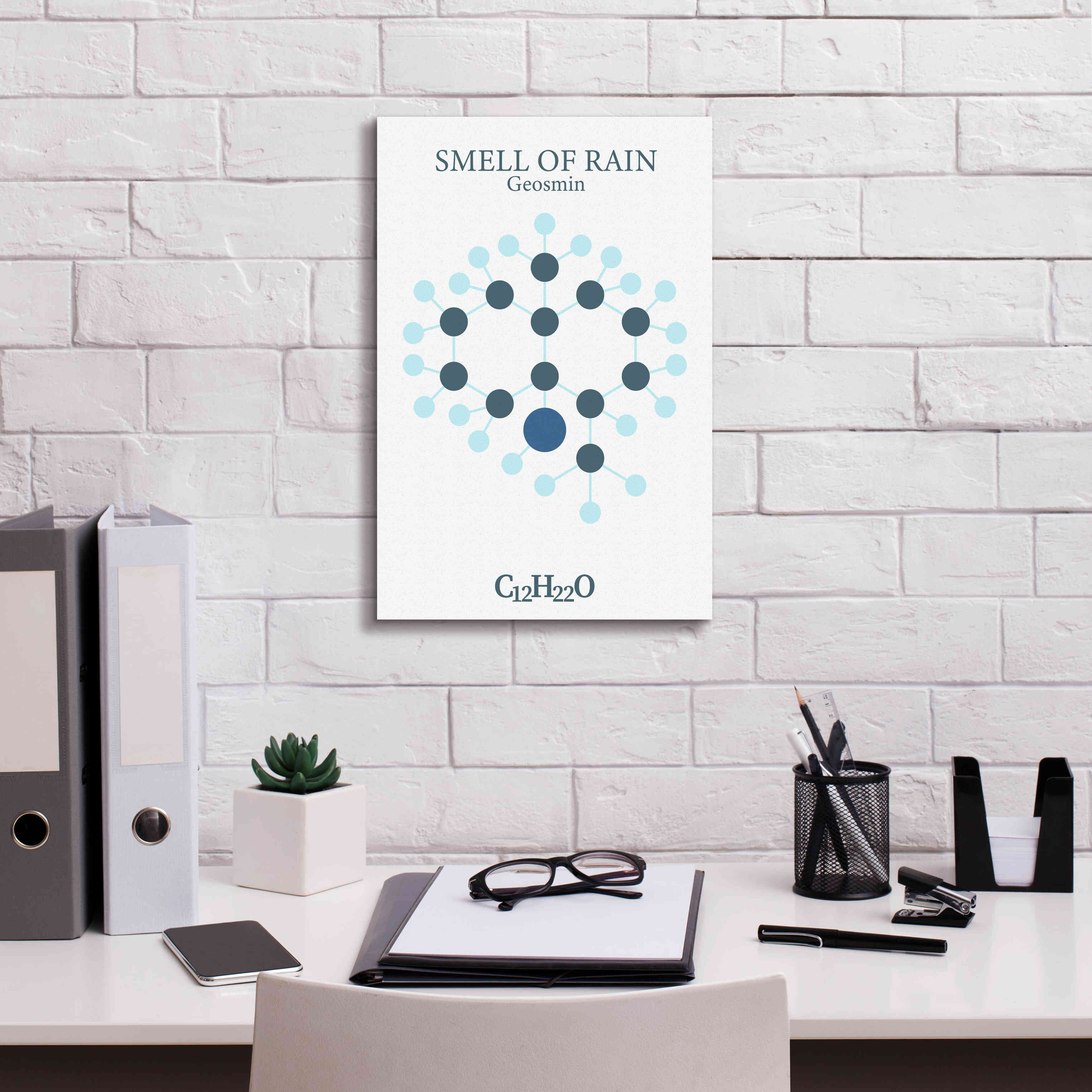 'Smell Of Rain Molecule' by Epic Portfolio, Giclee Canvas Wall Art,12x18