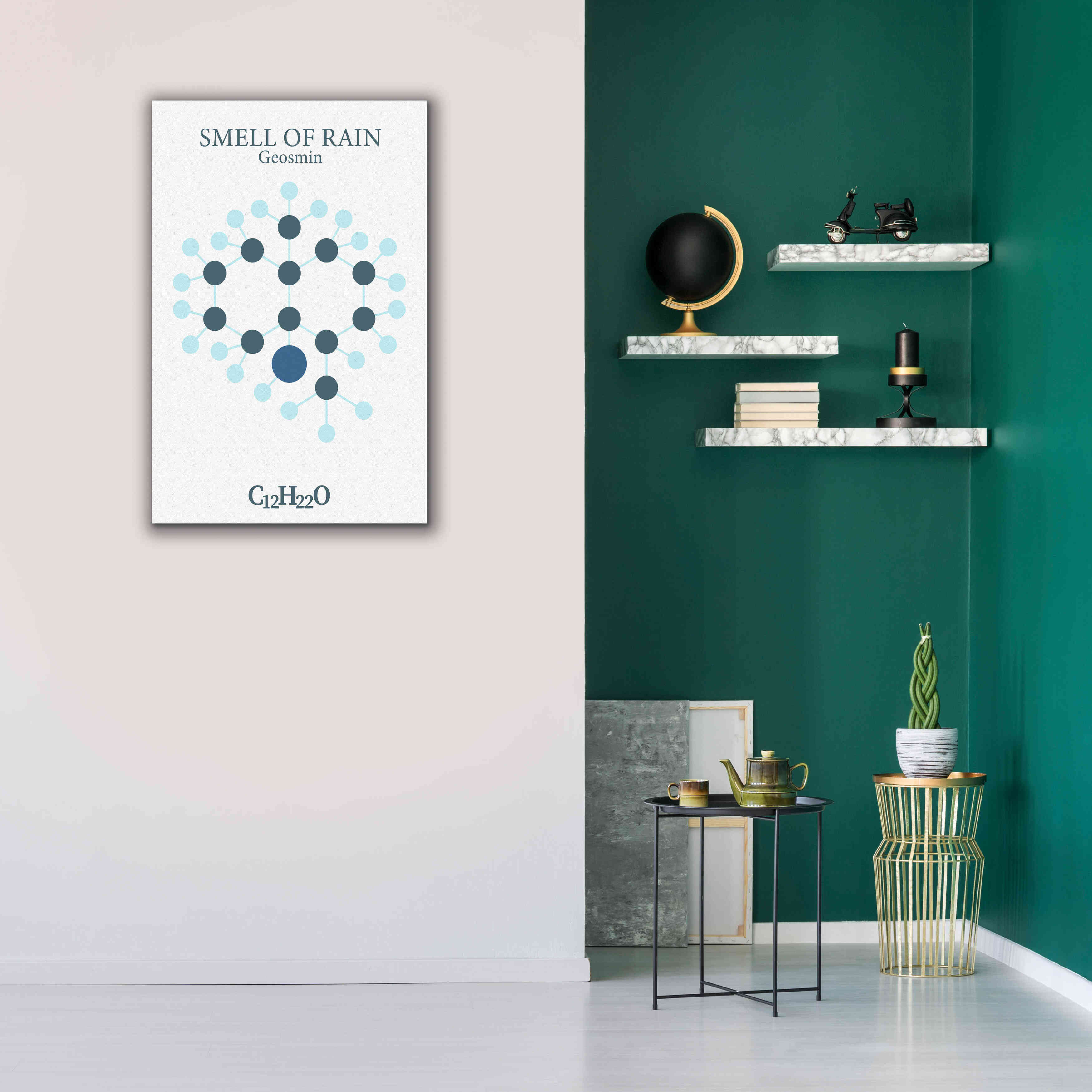 'Smell Of Rain Molecule' by Epic Portfolio, Giclee Canvas Wall Art,26x40