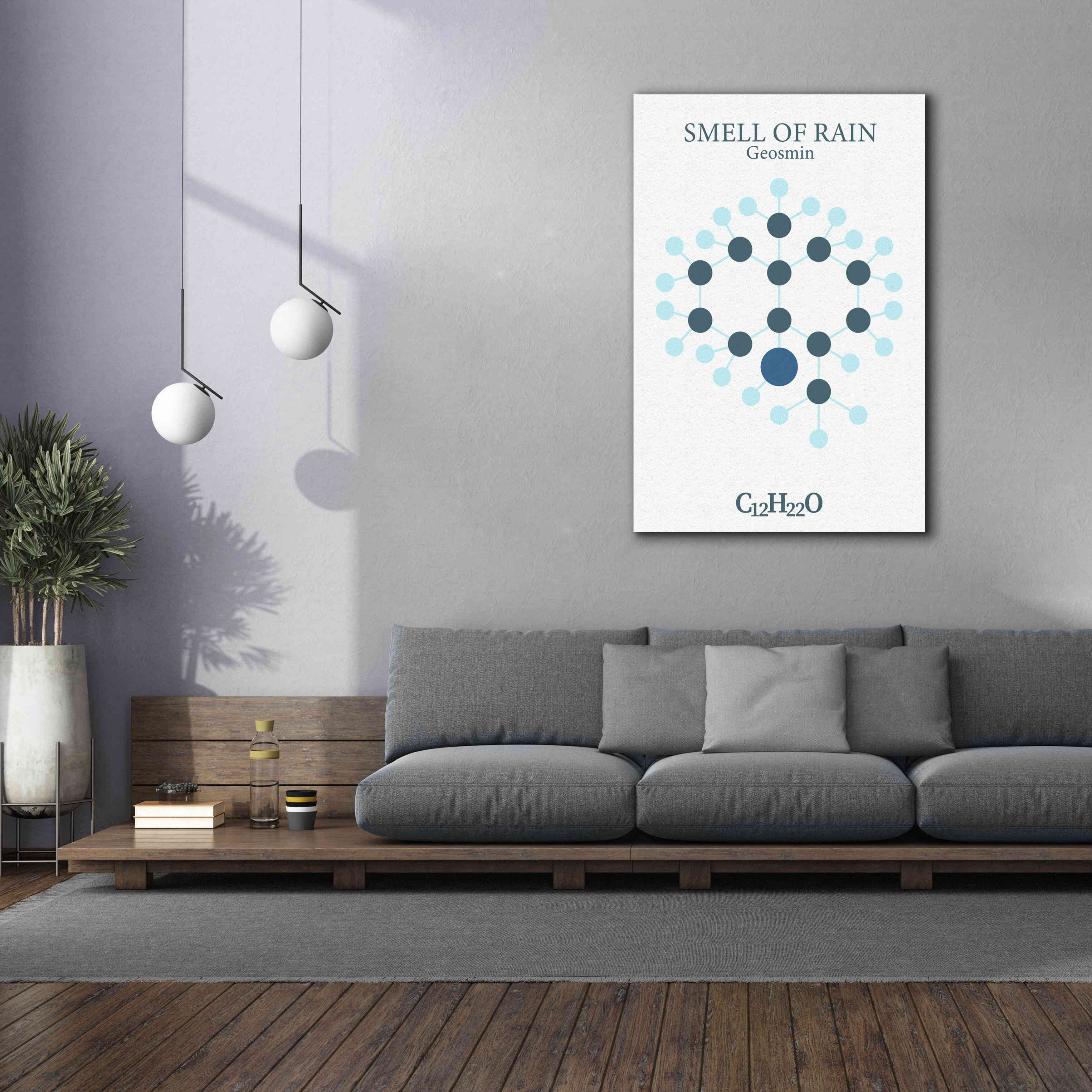 'Smell Of Rain Molecule' by Epic Portfolio, Giclee Canvas Wall Art,40x60