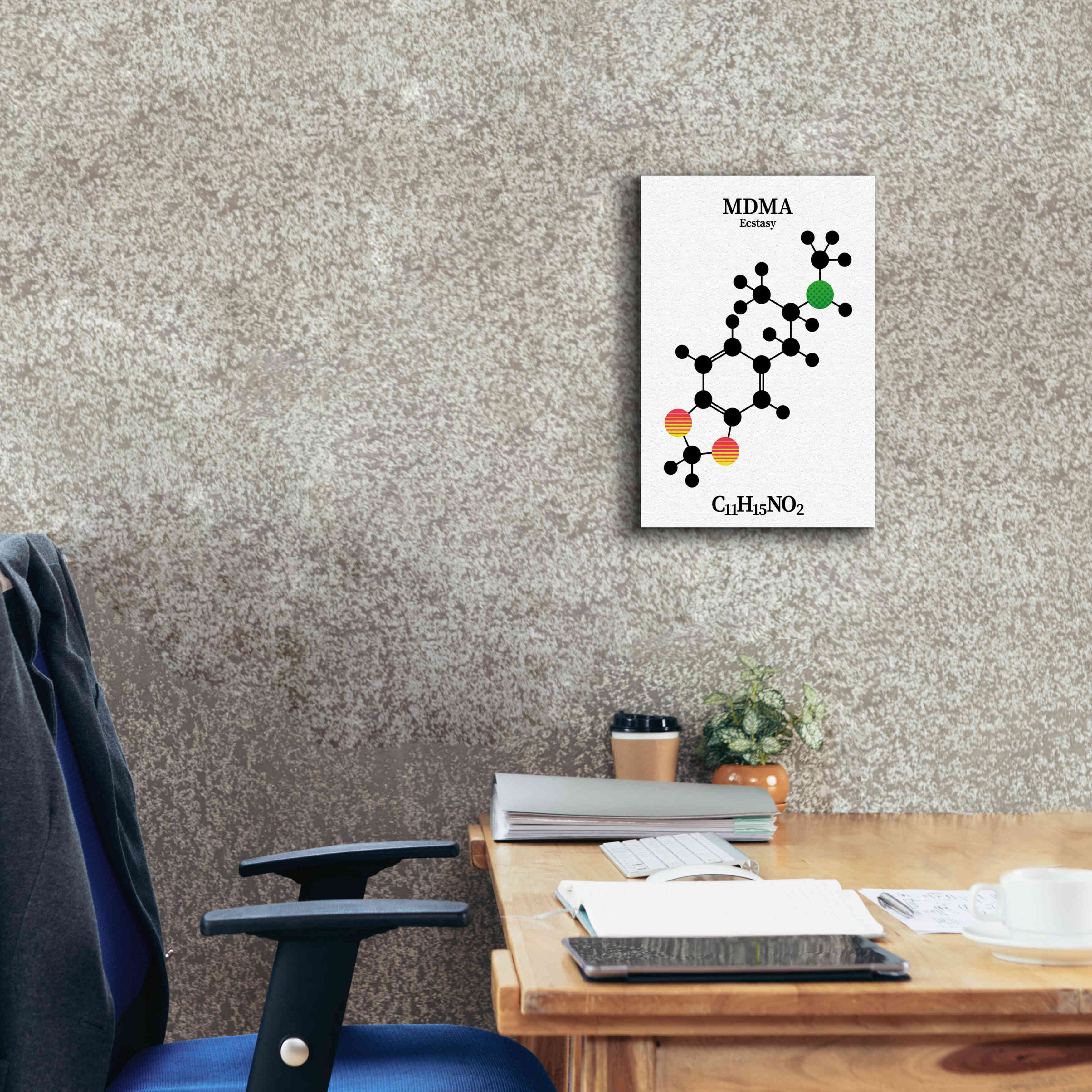 'MDMA Molecule' by Epic Portfolio, Giclee Canvas Wall Art,12x18
