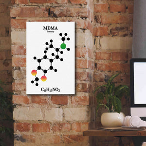 'MDMA Molecule' by Epic Portfolio, Giclee Canvas Wall Art,12x18
