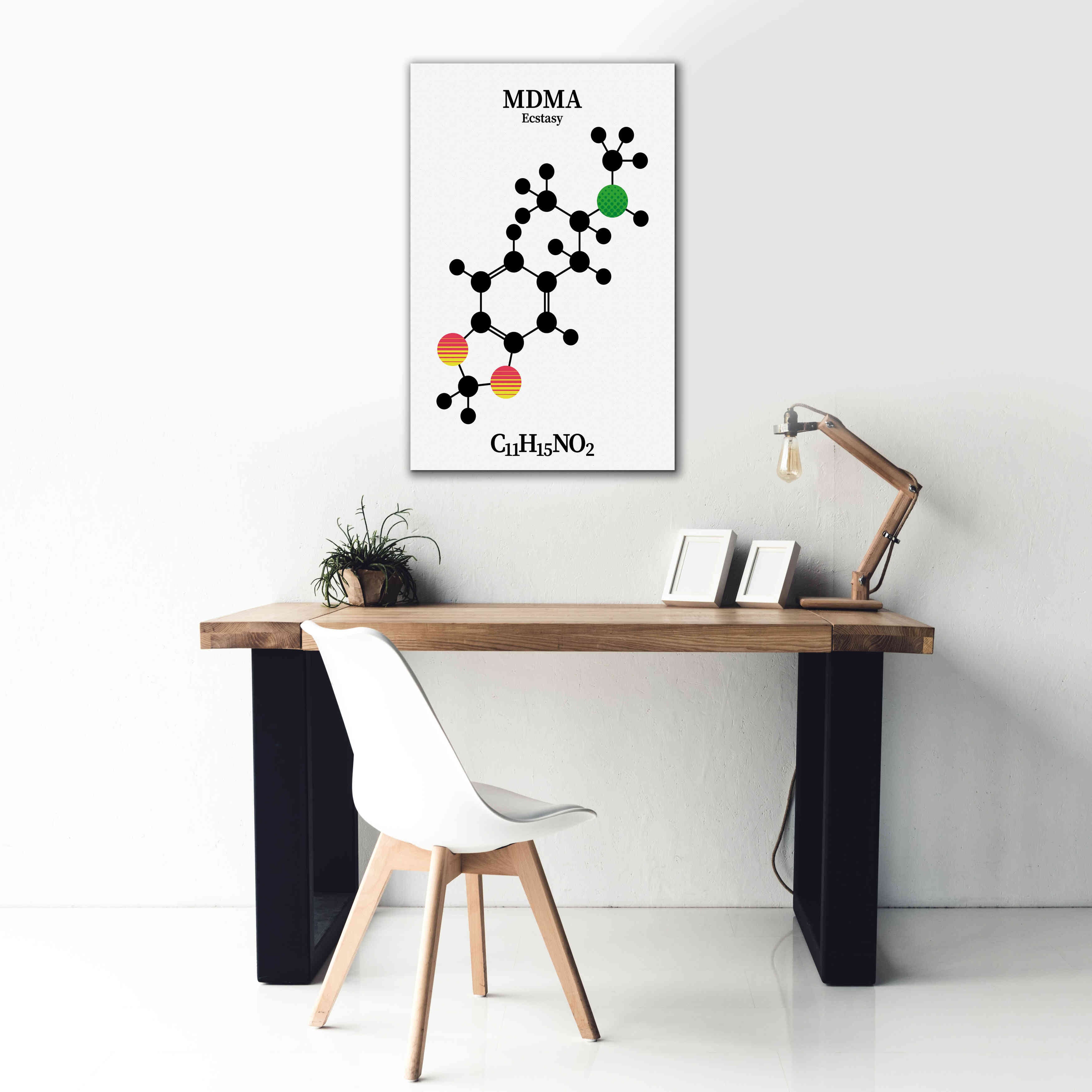 'MDMA Molecule' by Epic Portfolio, Giclee Canvas Wall Art,26x40