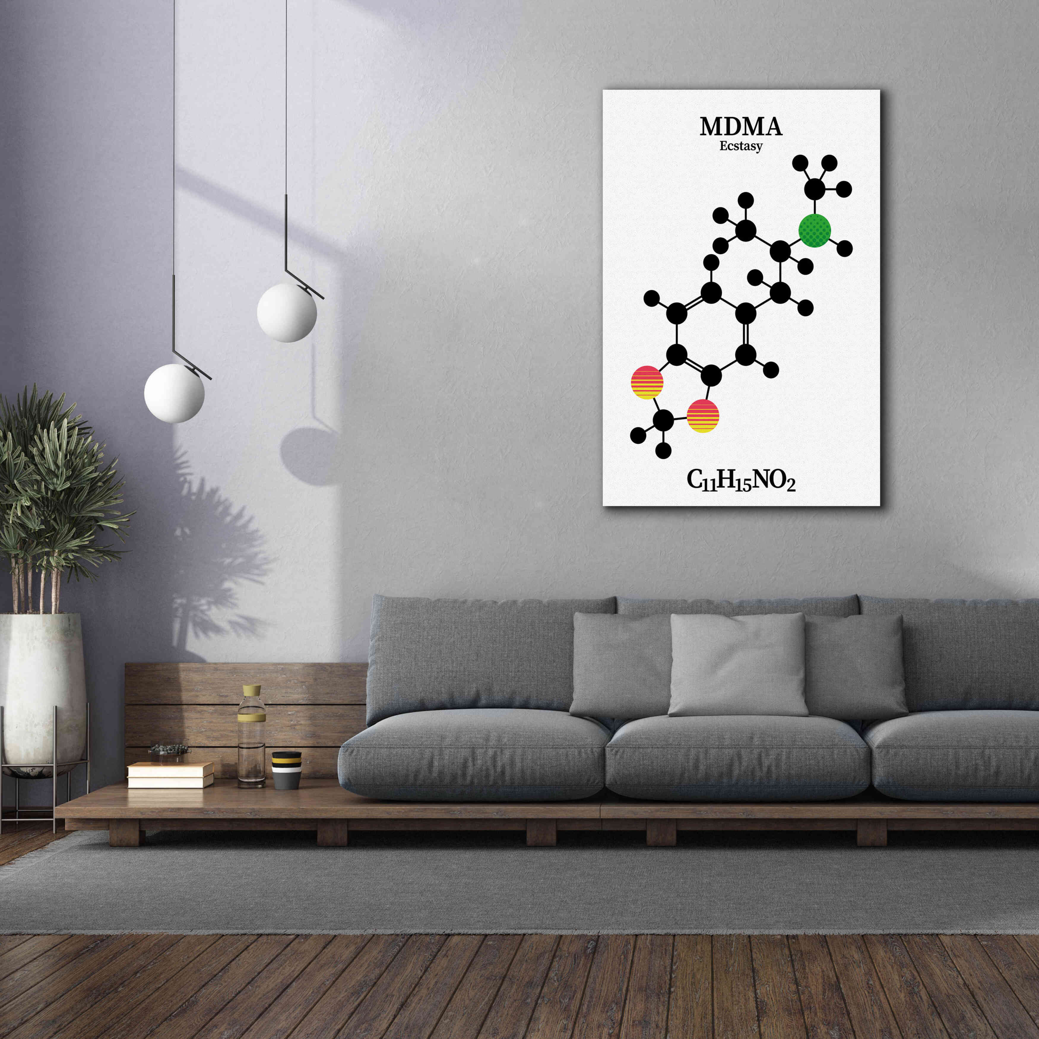 'MDMA Molecule' by Epic Portfolio, Giclee Canvas Wall Art,40x60