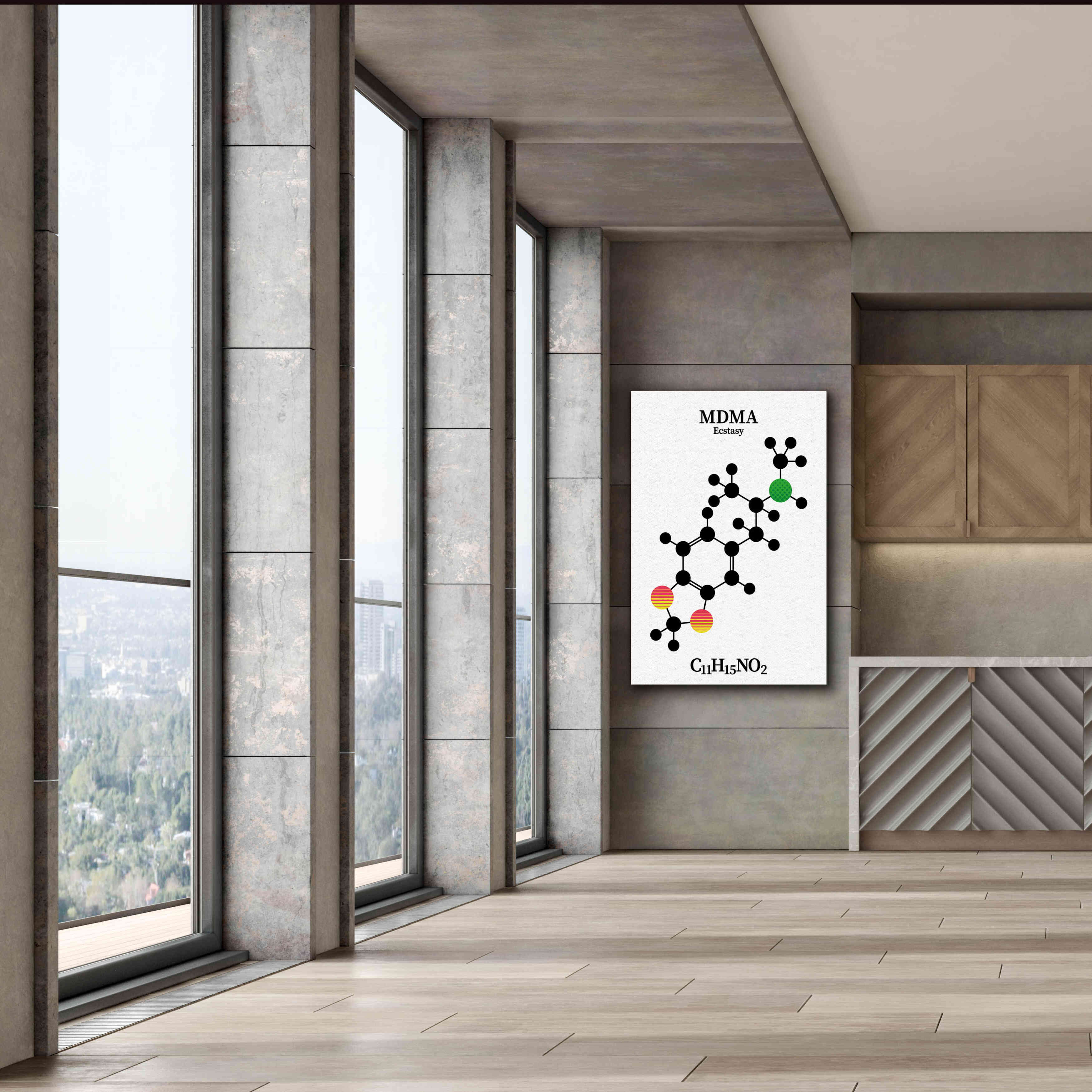 'MDMA Molecule' by Epic Portfolio, Giclee Canvas Wall Art,40x60