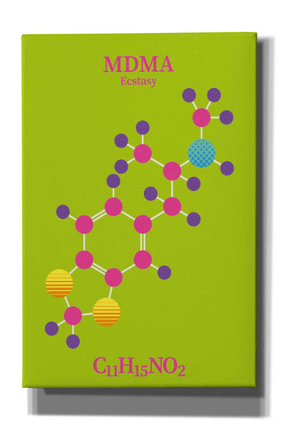 Image of 'MDMA Molecule 2' by Epic Portfolio, Giclee Canvas Wall Art