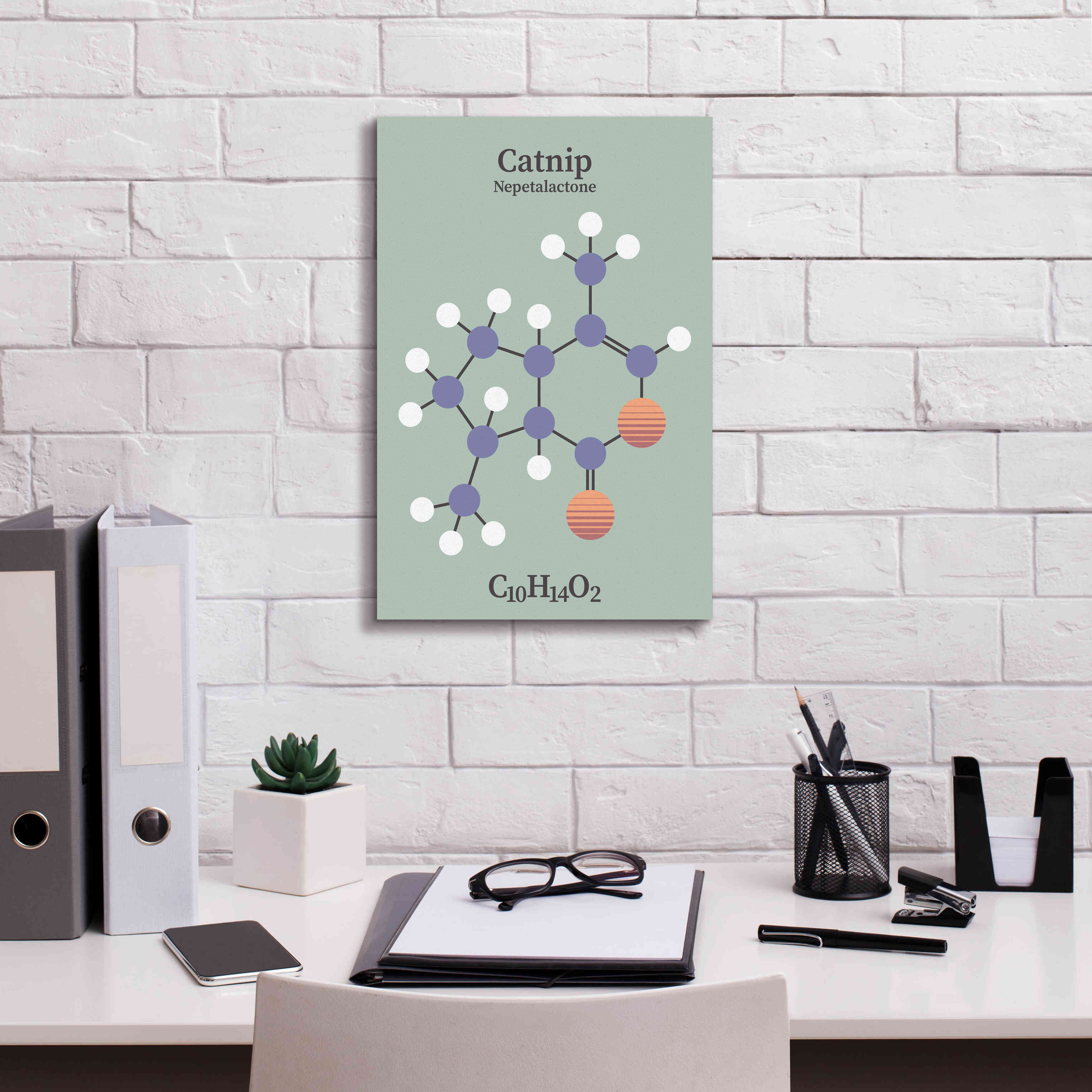 'Catnip Molecule 2' by Epic Portfolio, Giclee Canvas Wall Art,12x18