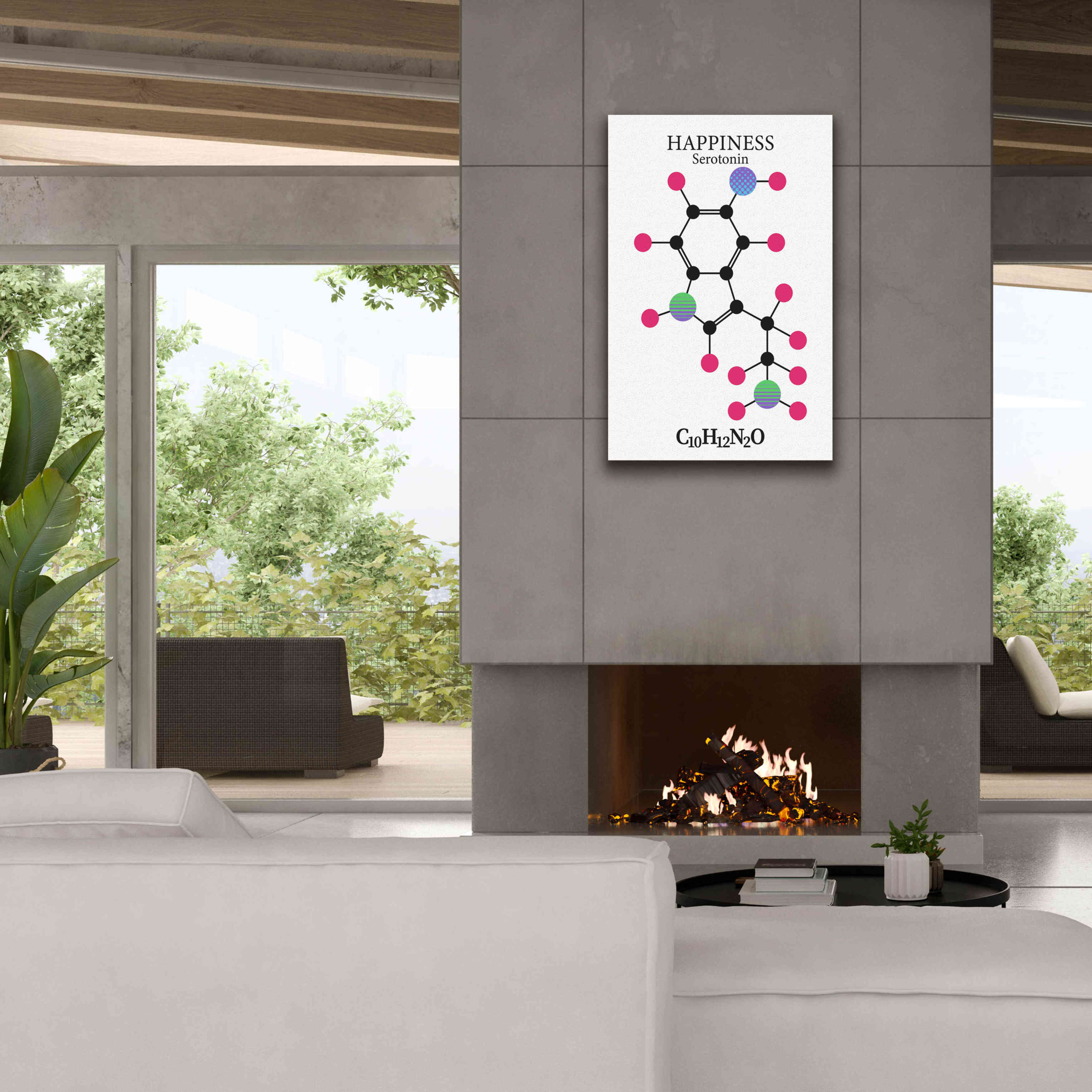 'Serotonin Molecule' by Epic Portfolio, Giclee Canvas Wall Art,26x40