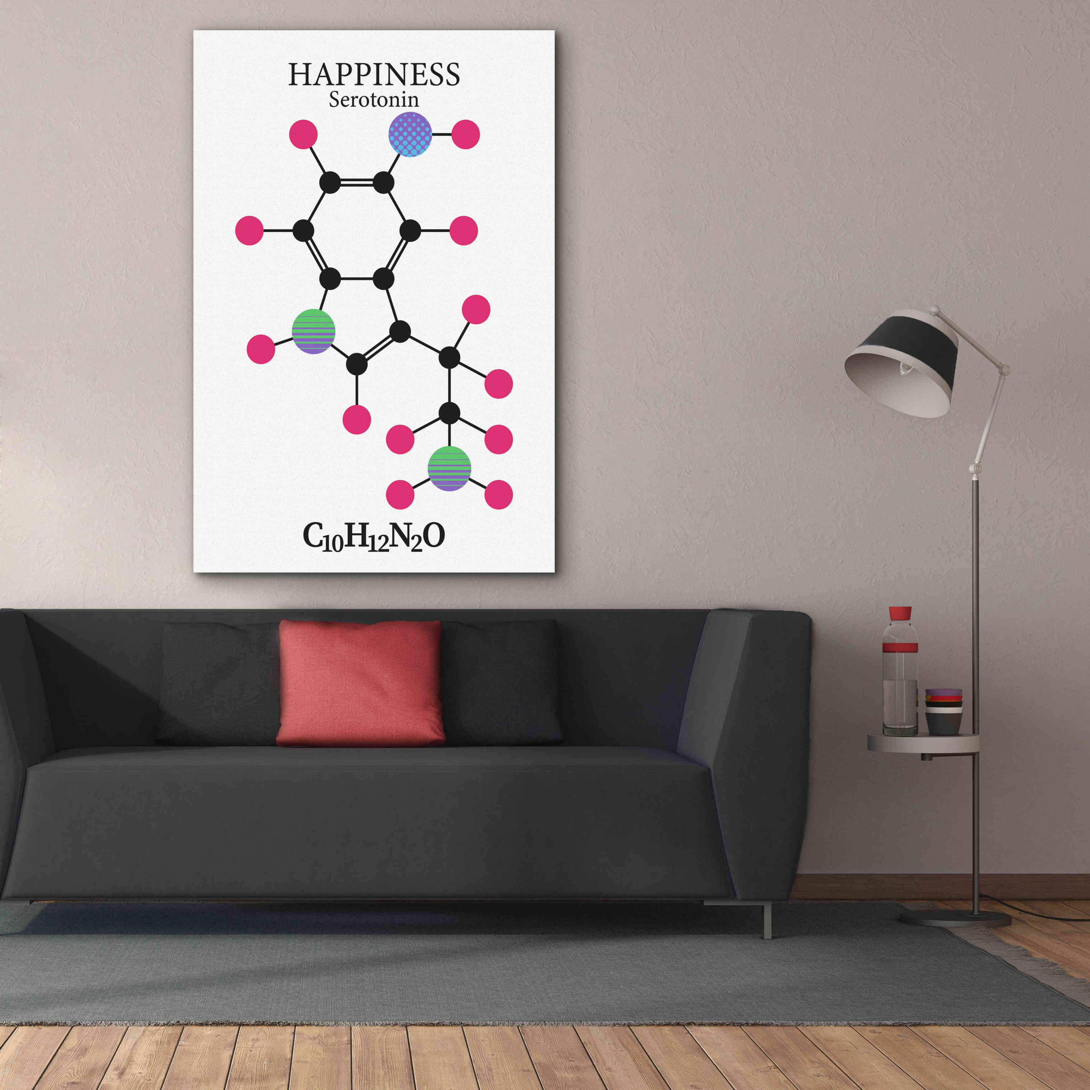 'Serotonin Molecule' by Epic Portfolio, Giclee Canvas Wall Art,40x60