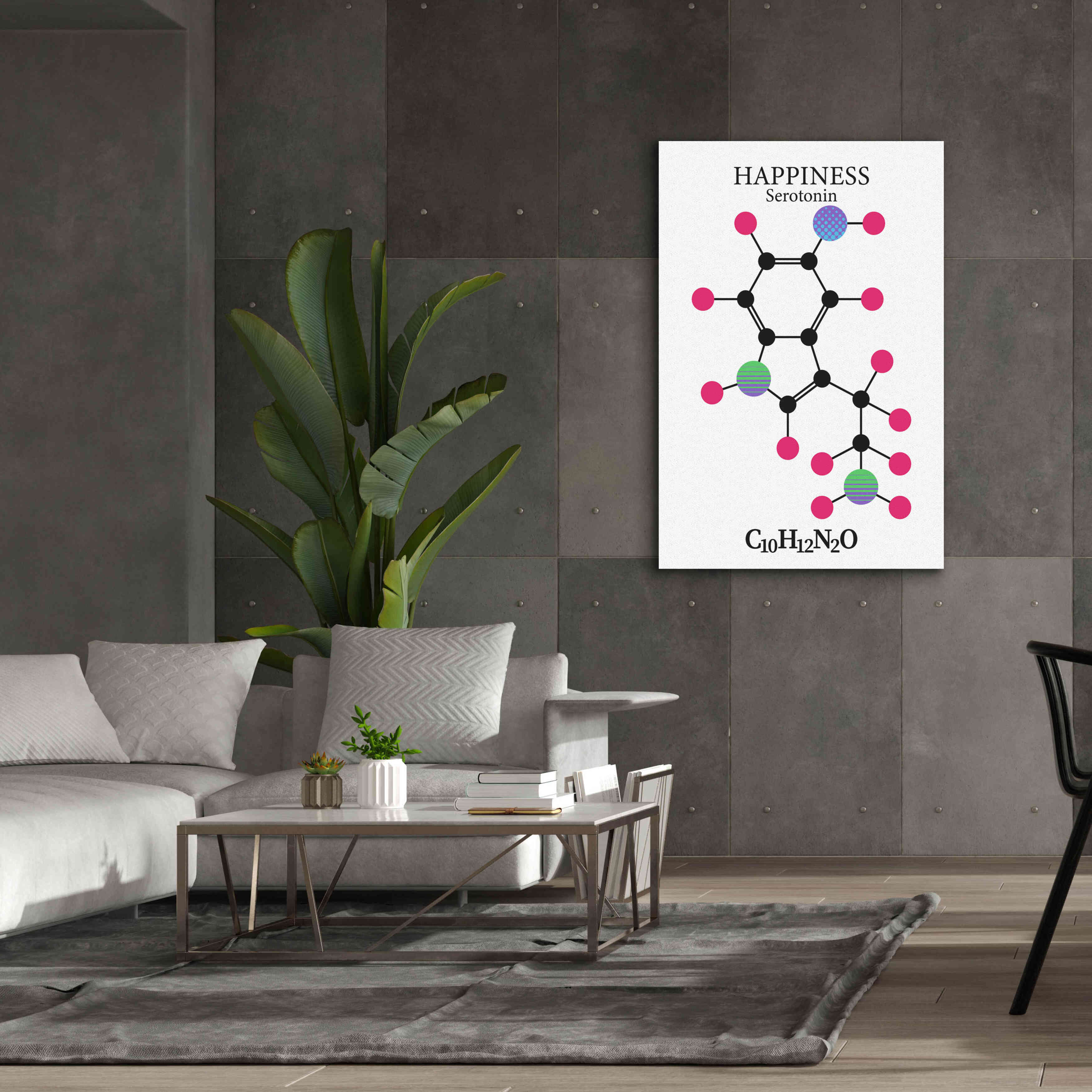 'Serotonin Molecule' by Epic Portfolio, Giclee Canvas Wall Art,40x60