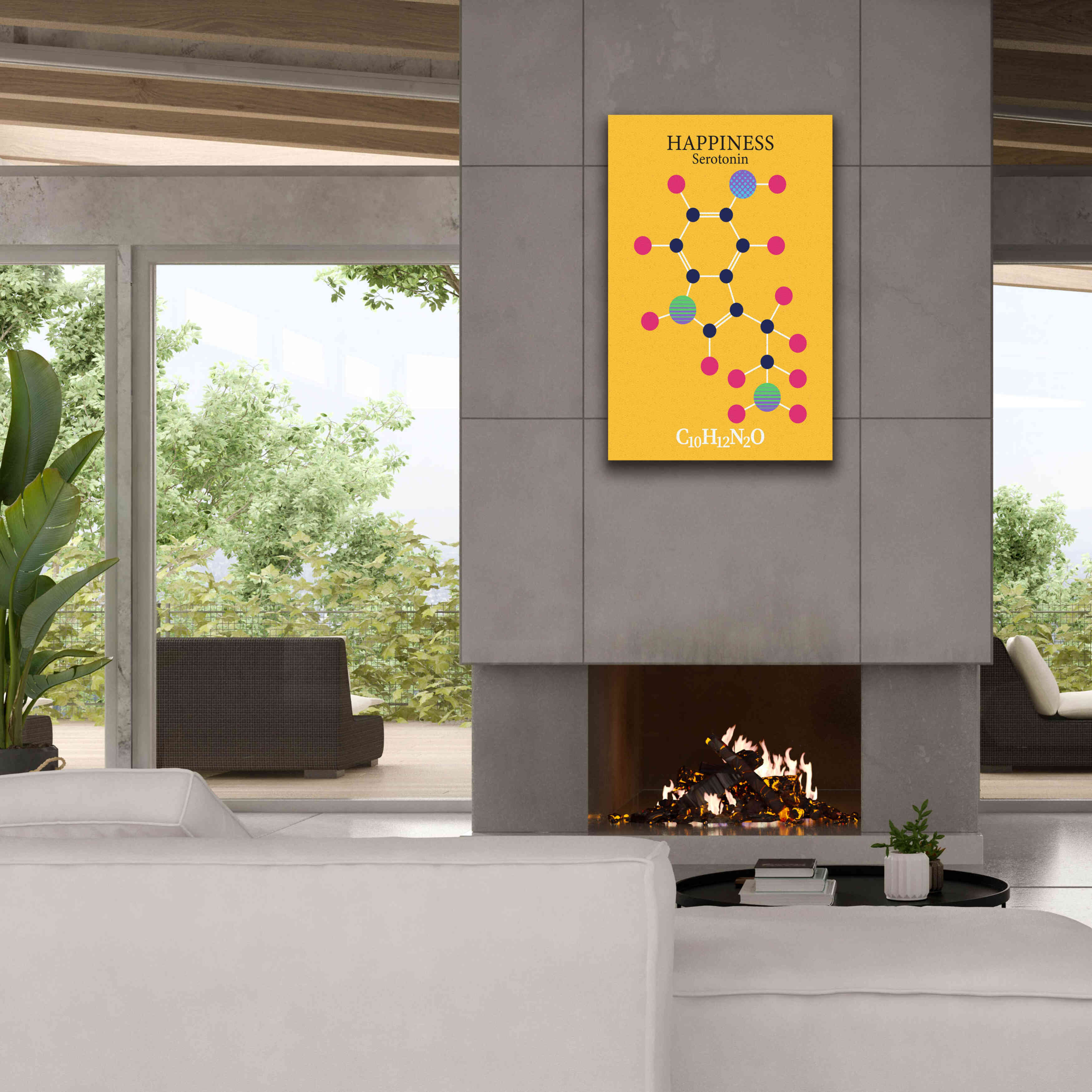 'Serotonin Molecule 2' by Epic Portfolio, Giclee Canvas Wall Art,26x40