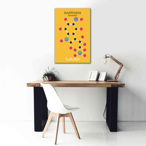 Image of 'Serotonin Molecule 2' by Epic Portfolio, Giclee Canvas Wall Art,26x40