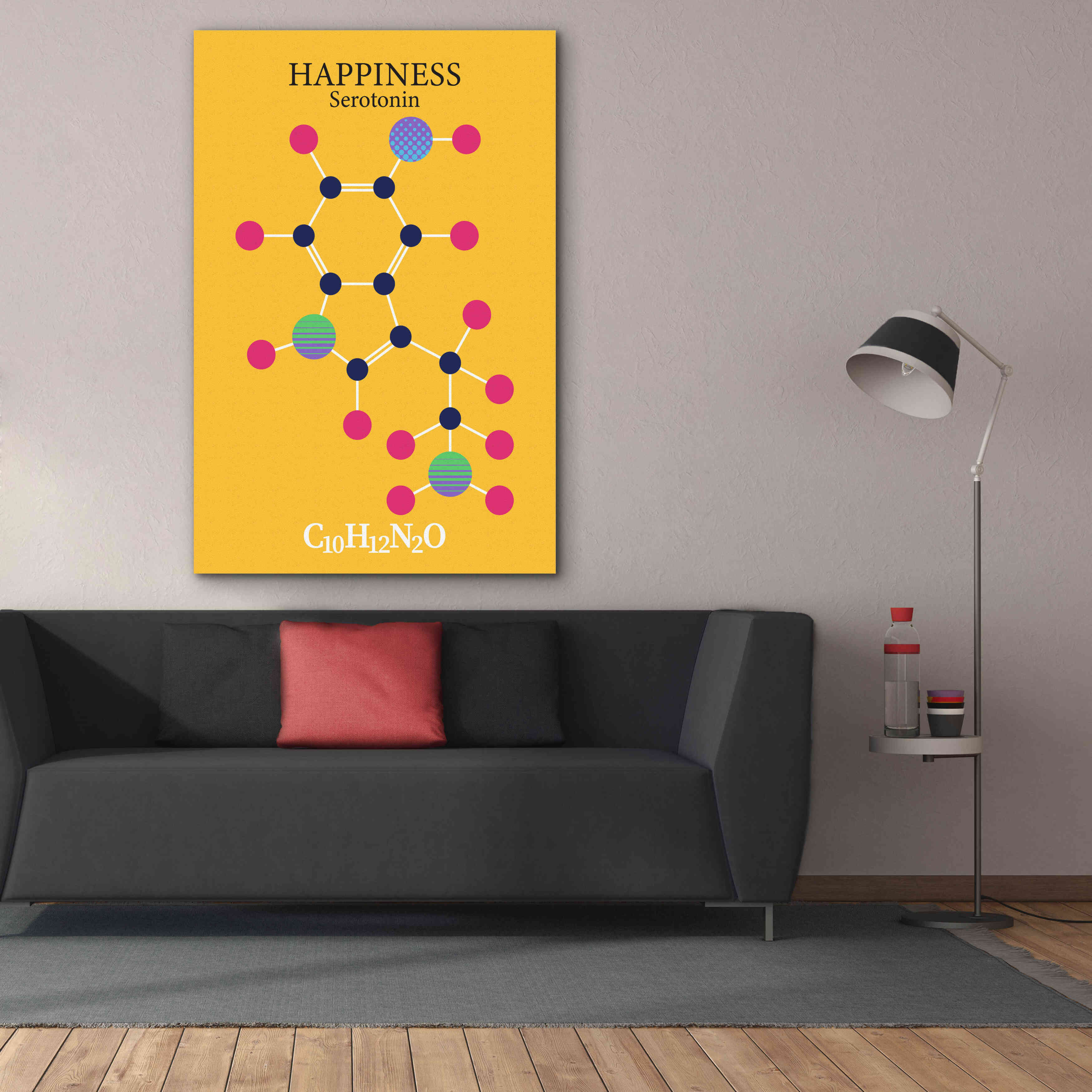 'Serotonin Molecule 2' by Epic Portfolio, Giclee Canvas Wall Art,40x60